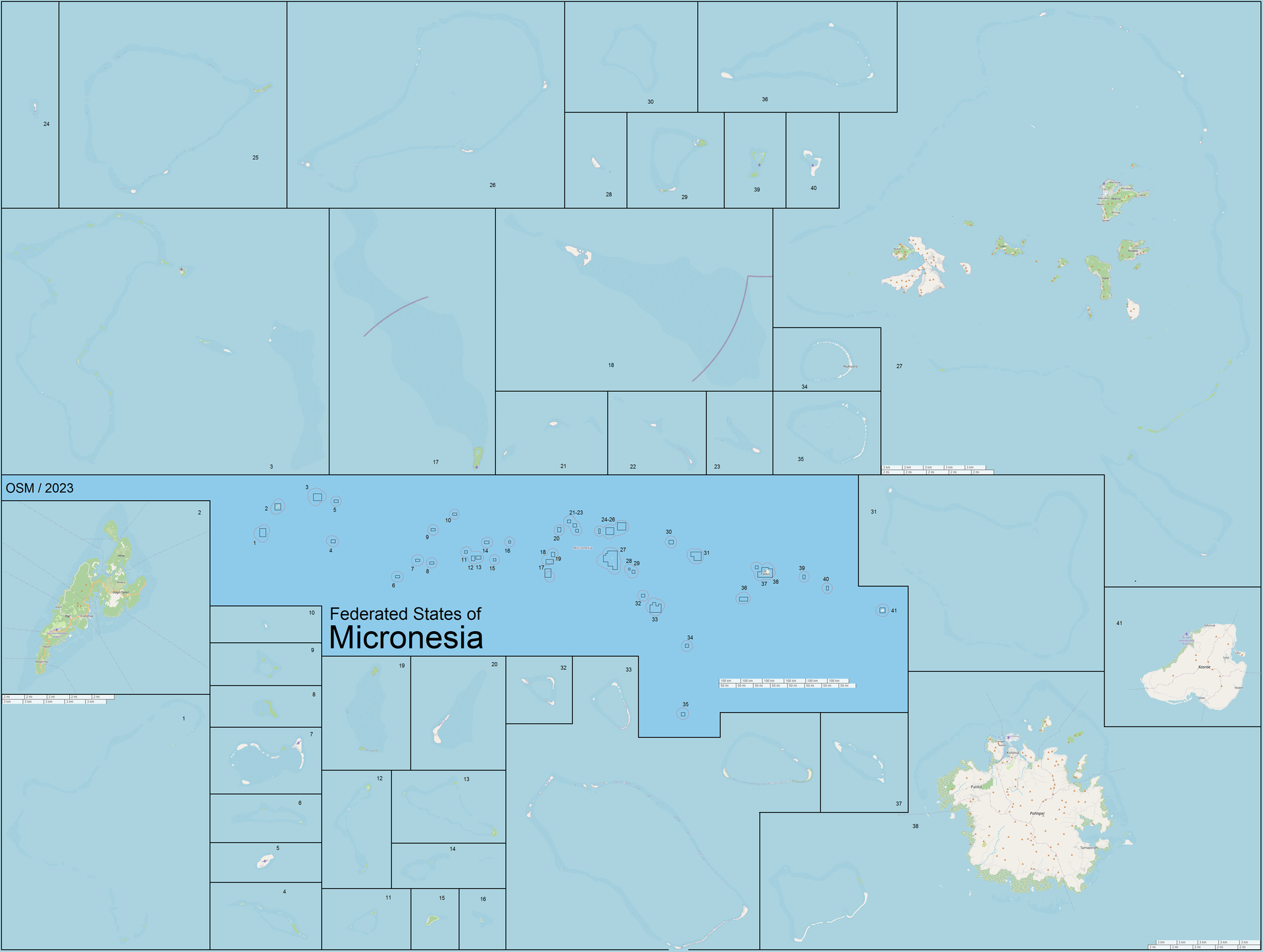 OSM overview map of the Federated States of Micronesia,
Detail …