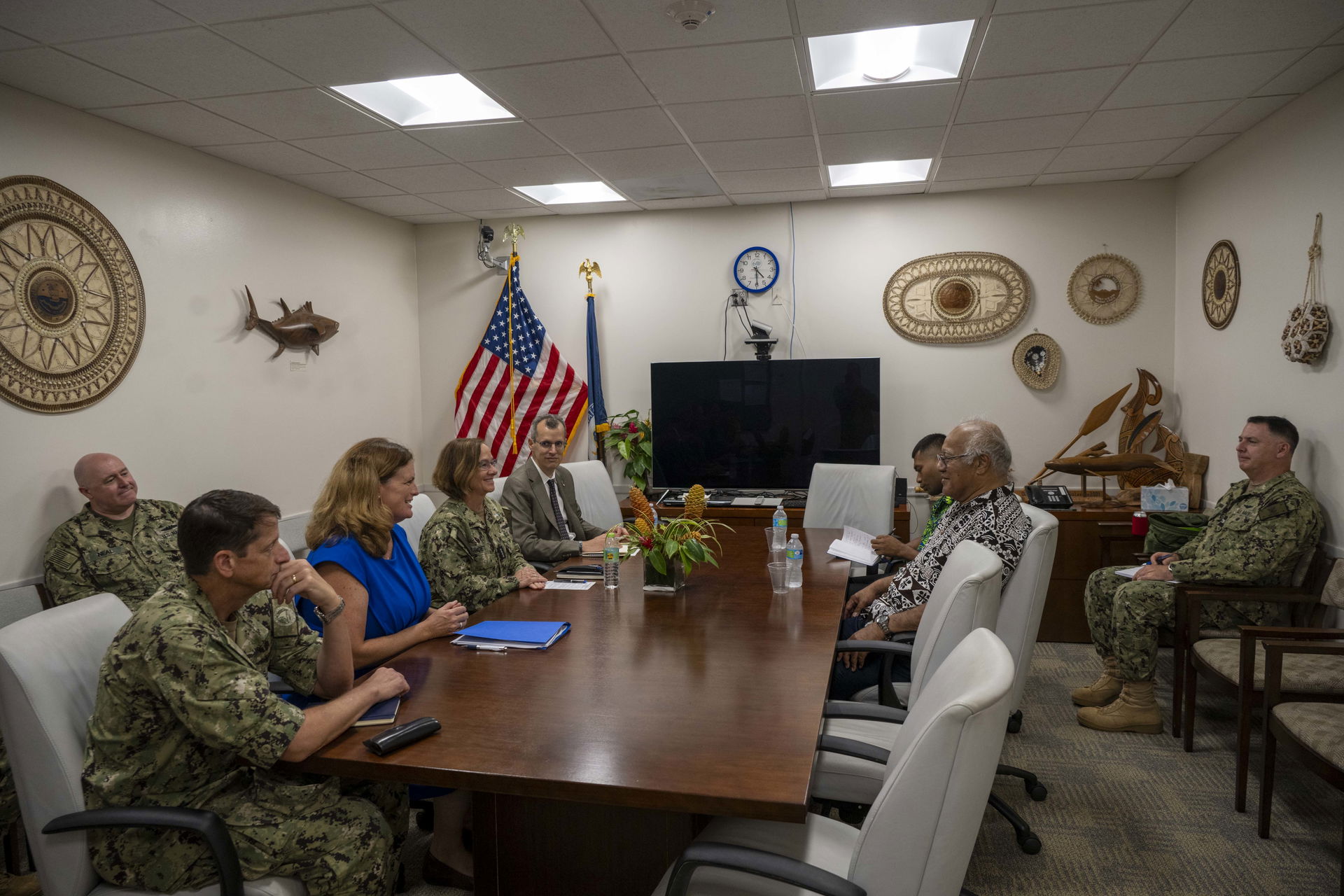 Chief of Naval Operations Adm. Lisa Franchetti, center left, U.…