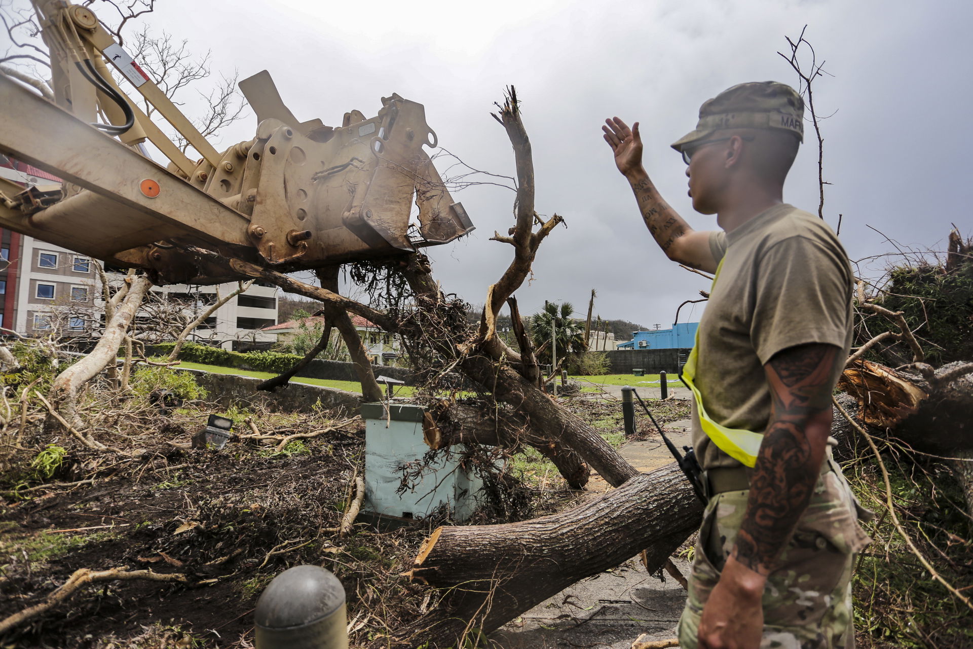 Sgt. Joseph Mafnas of the 1224th Engineer Support Company, Guam…