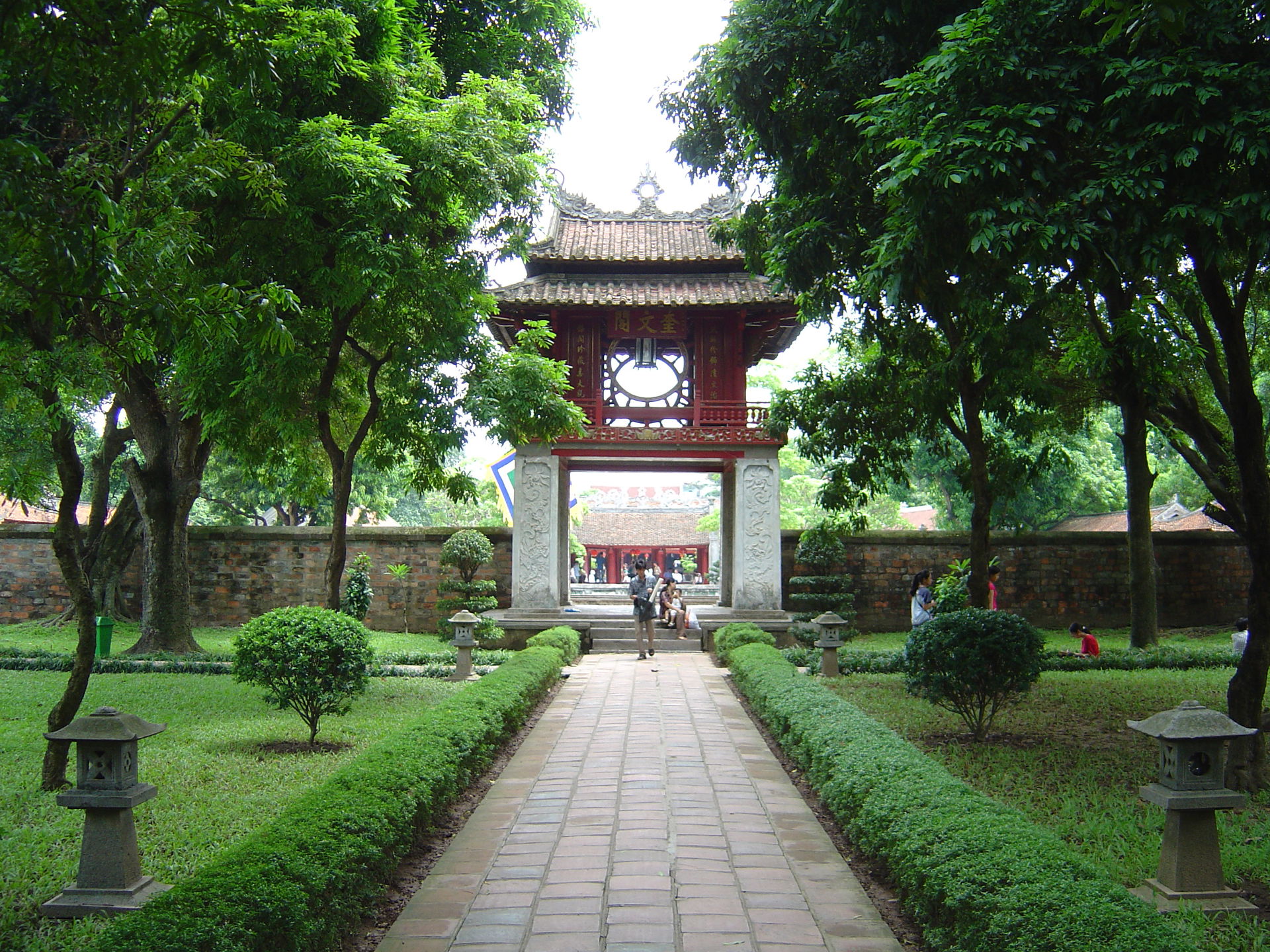 Main entrance of the Temple of Literature in Hanoi, Vietnam.