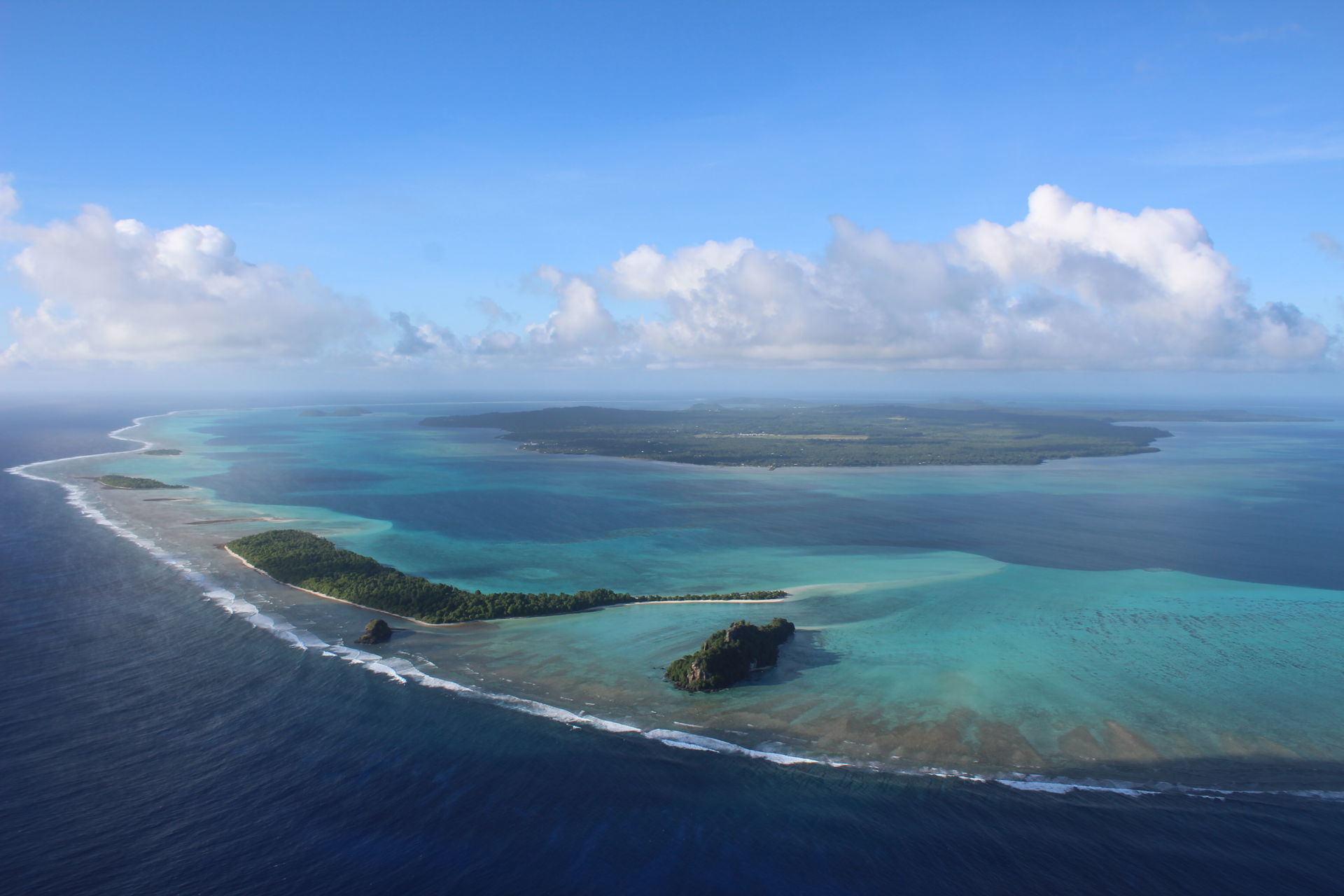 Aerial photograph of Wallis island (South Pacific). The North o…