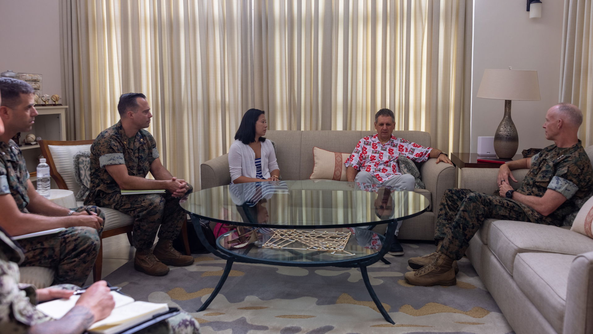 U.S. Marine Corps Lt. Gen. James Glynn, right, commander, U.S. …