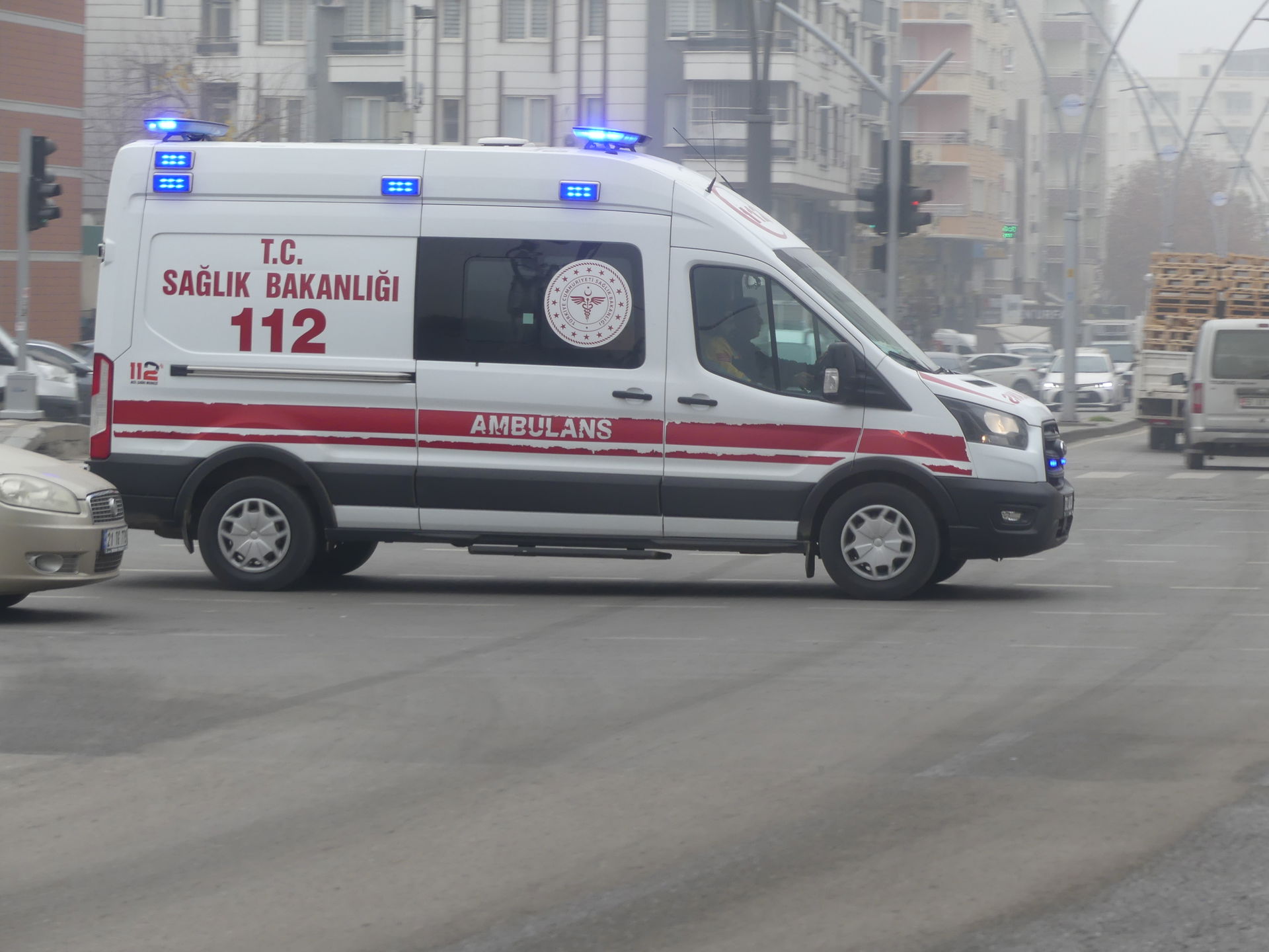 Ford transit ambulance in the city of Batman, turkey