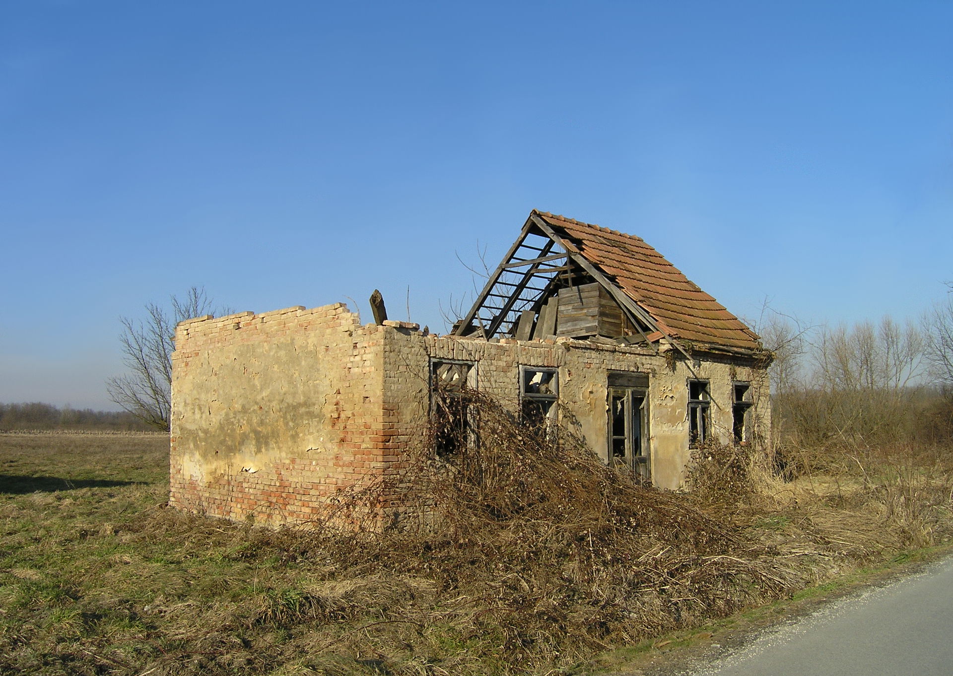 Destroyed Serbian house in Sunja, Croatia. From 1991-1995 Sunja…