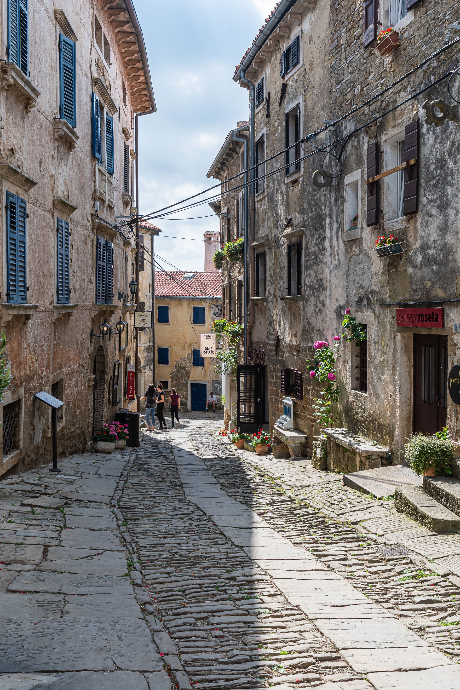 On the left side of the street Umberta Gorjana in Grožnjan ther…