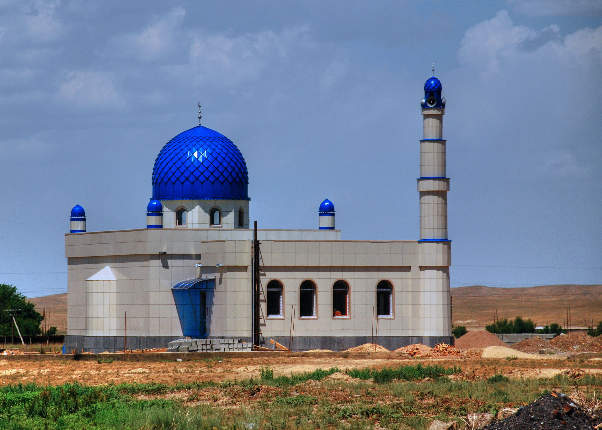Mosque under construction in Kyrgyzstan.