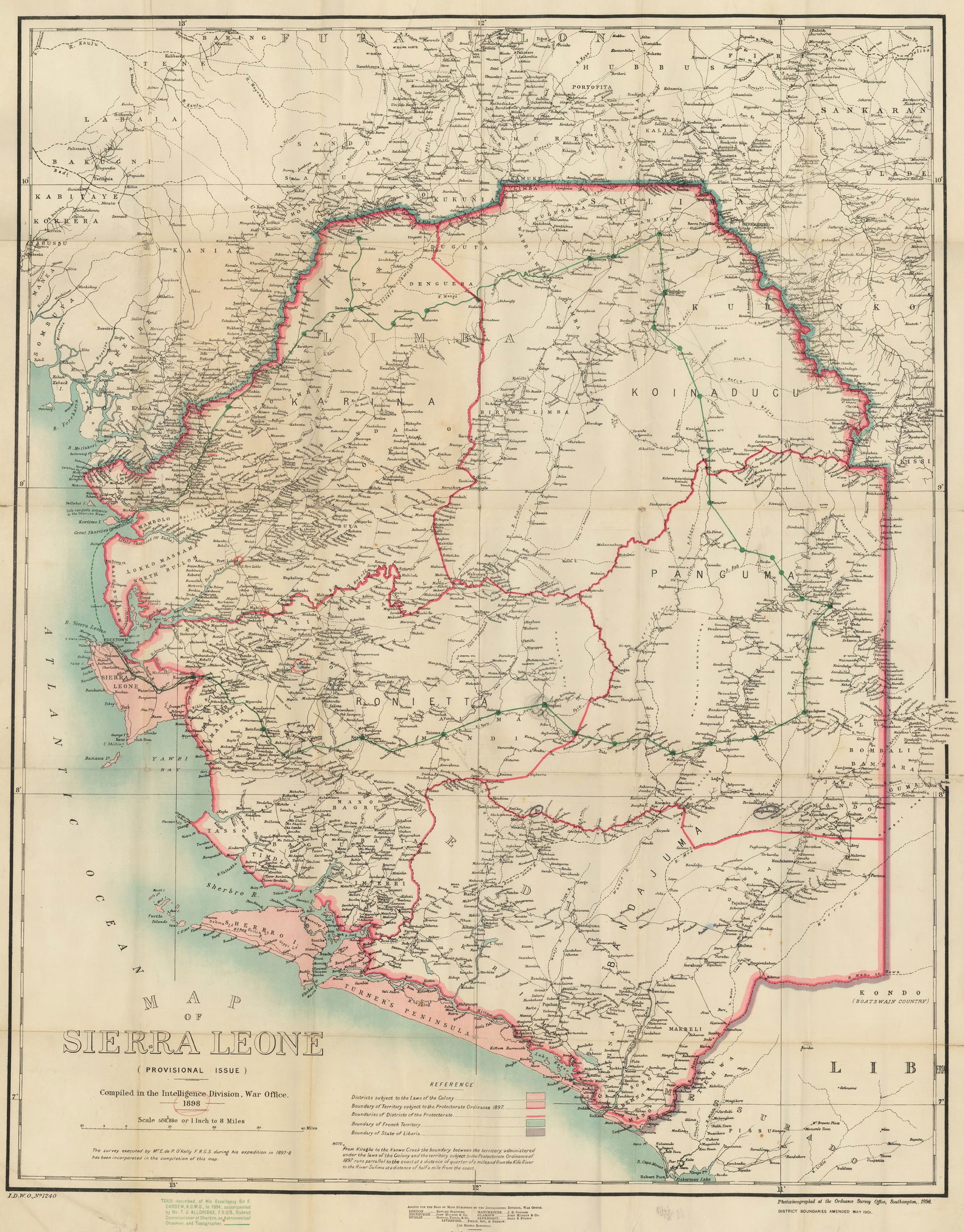 Old ap of Sierra Leone from 1898