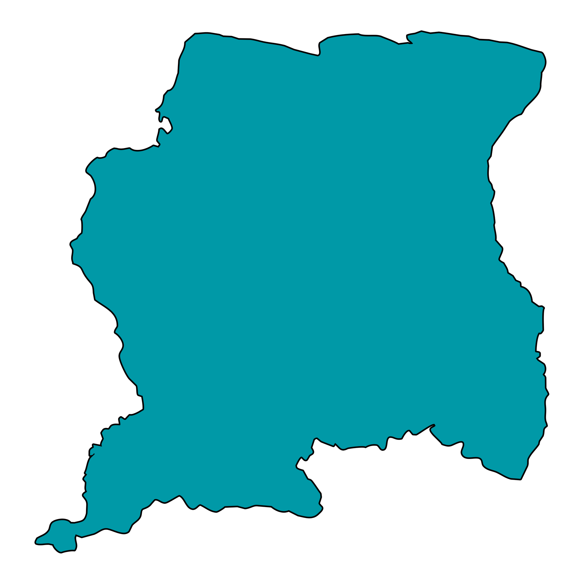 Simple Map Shape of the Republic of Suriname showing its correc…