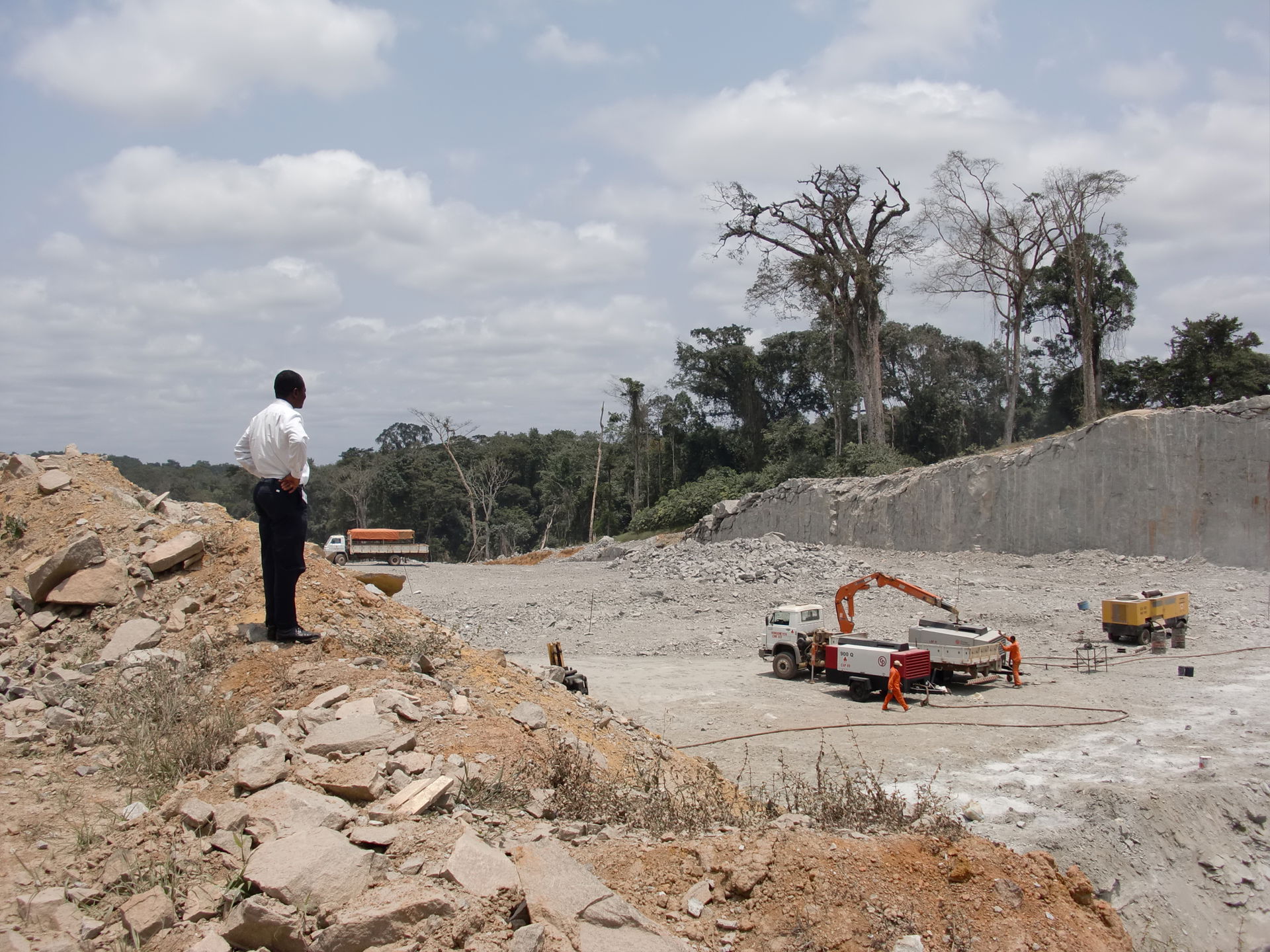 Highway construction site in Oyala, Equatorial Guinea