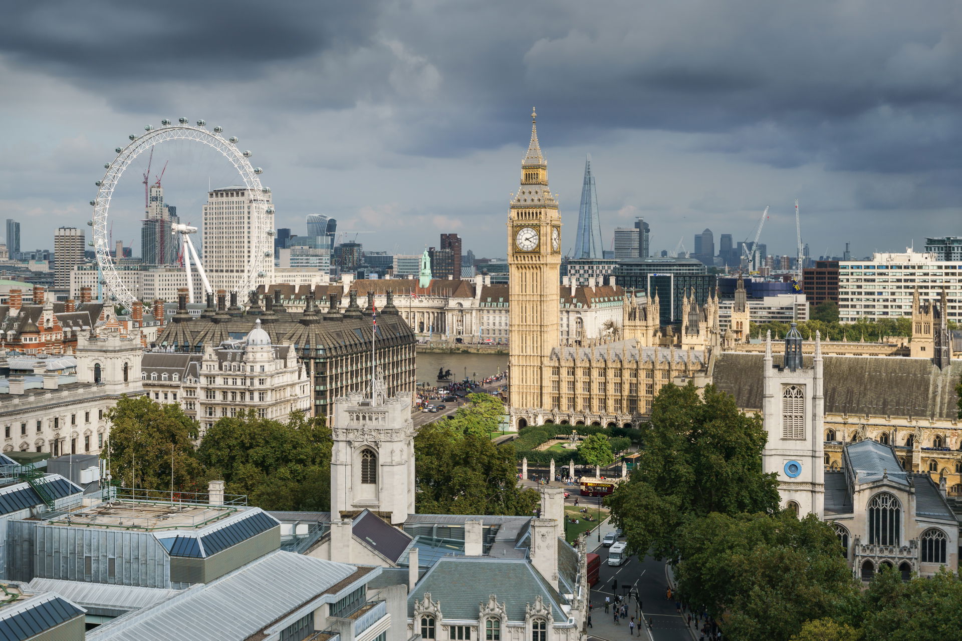 The Palace of Westminster (Houses of Parliament) from the dome …