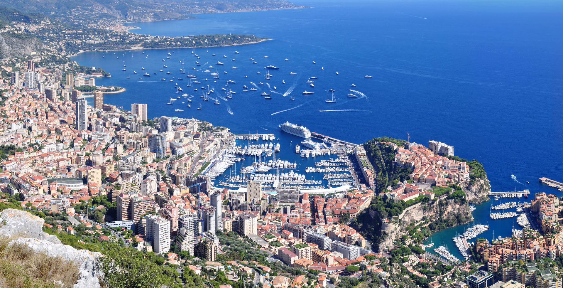 panoramic view of Monaco from a viewpoint near the observatory …