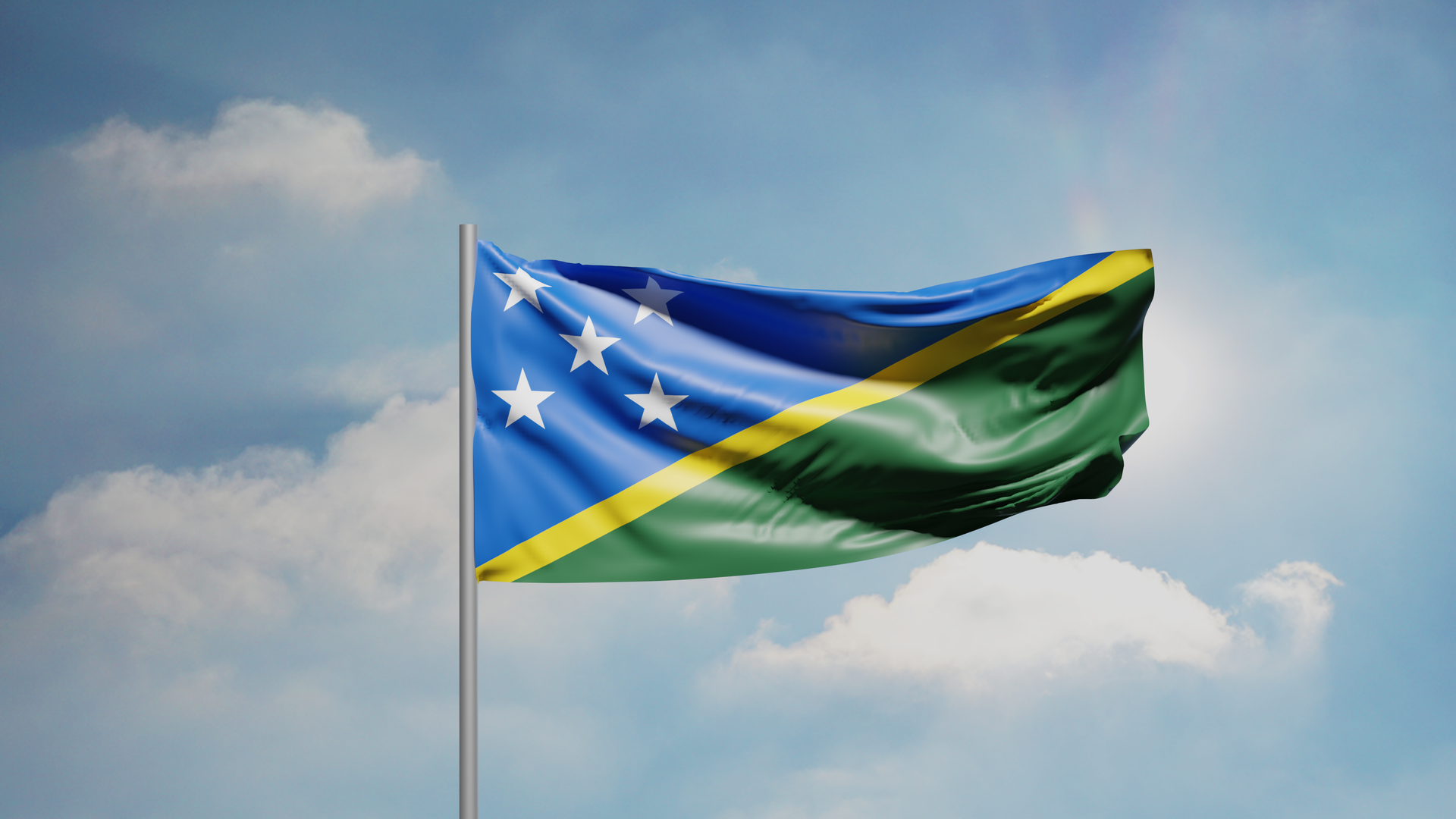 This is the flag of the Solomon Islands (sometimes called the S…