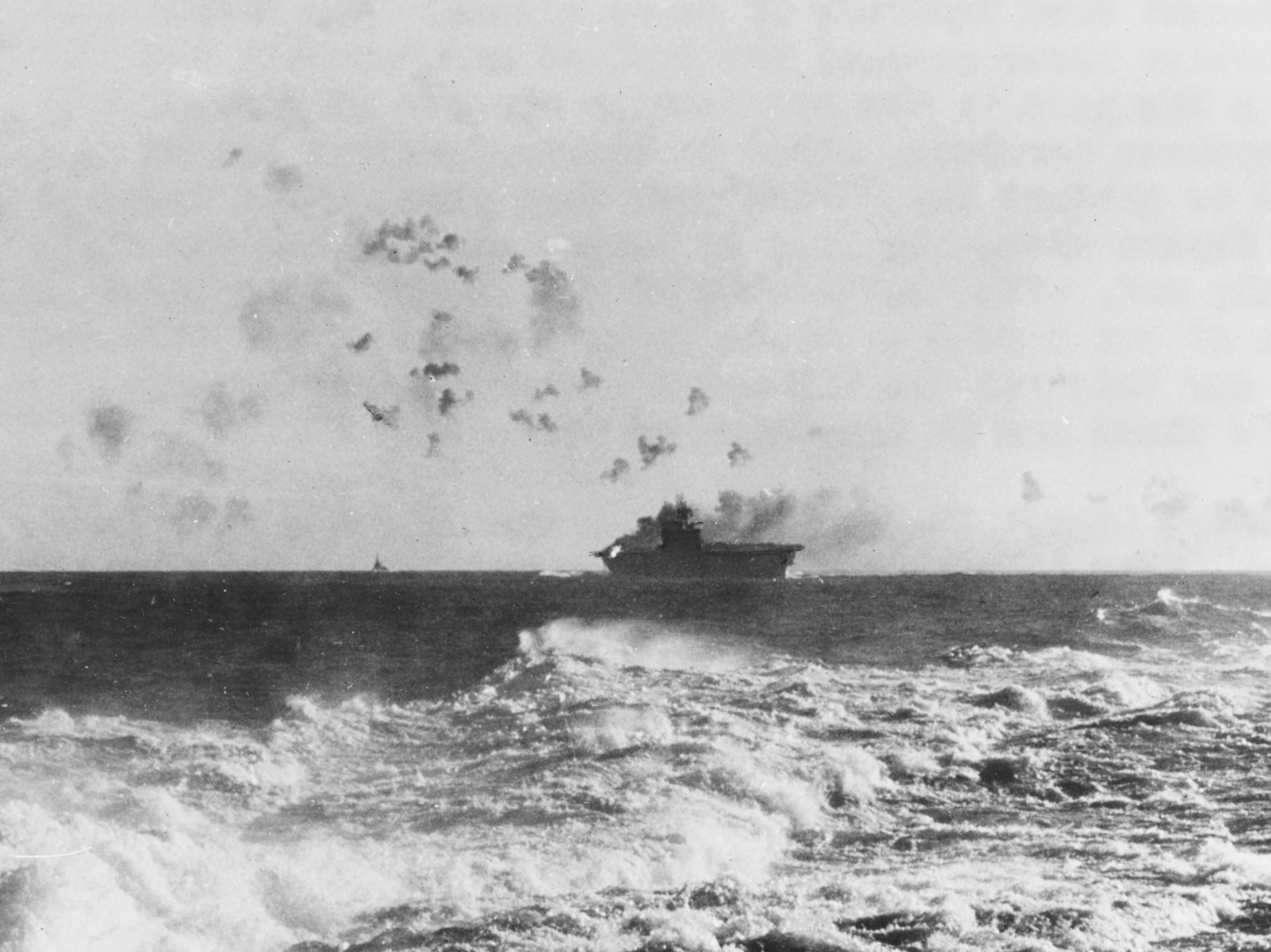 The U.S. Navy aircraft carrier USS Enterprise (CV-6) seen from …