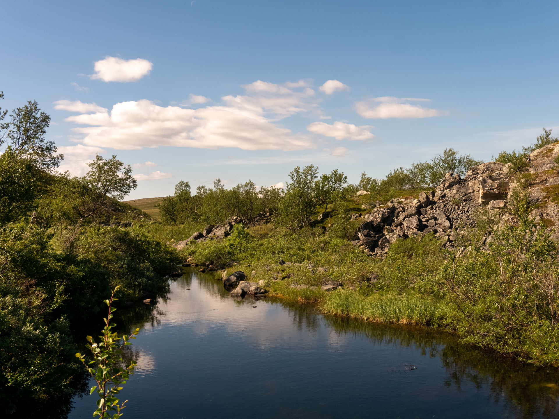 River in the Lebesby region in northern Norway