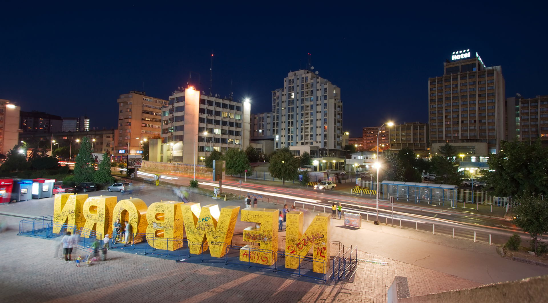 New Born sign in Pristina Kosovo.