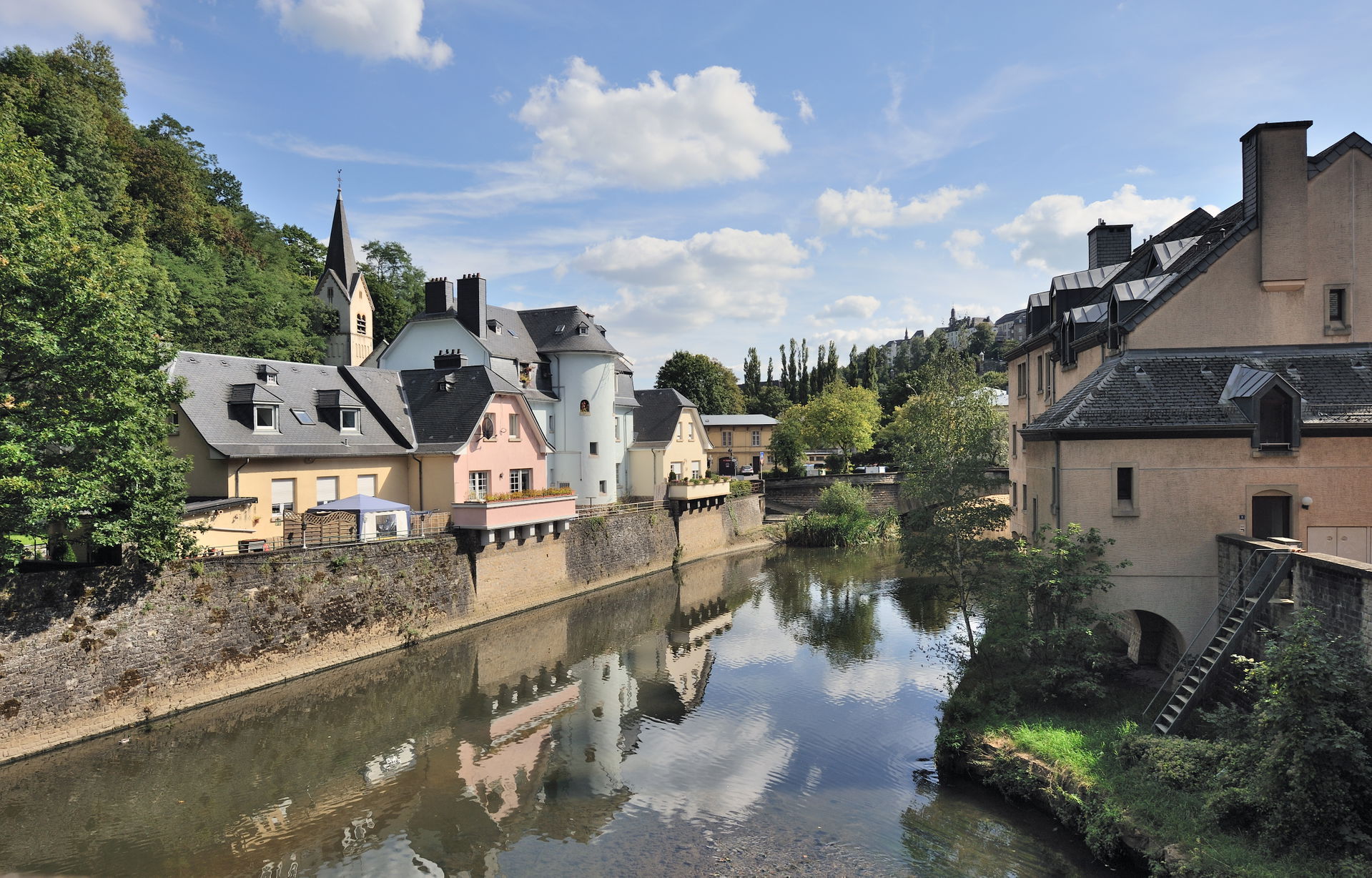 The river Alzette in Luxembourg Pfaffenthal, as seen from the b…