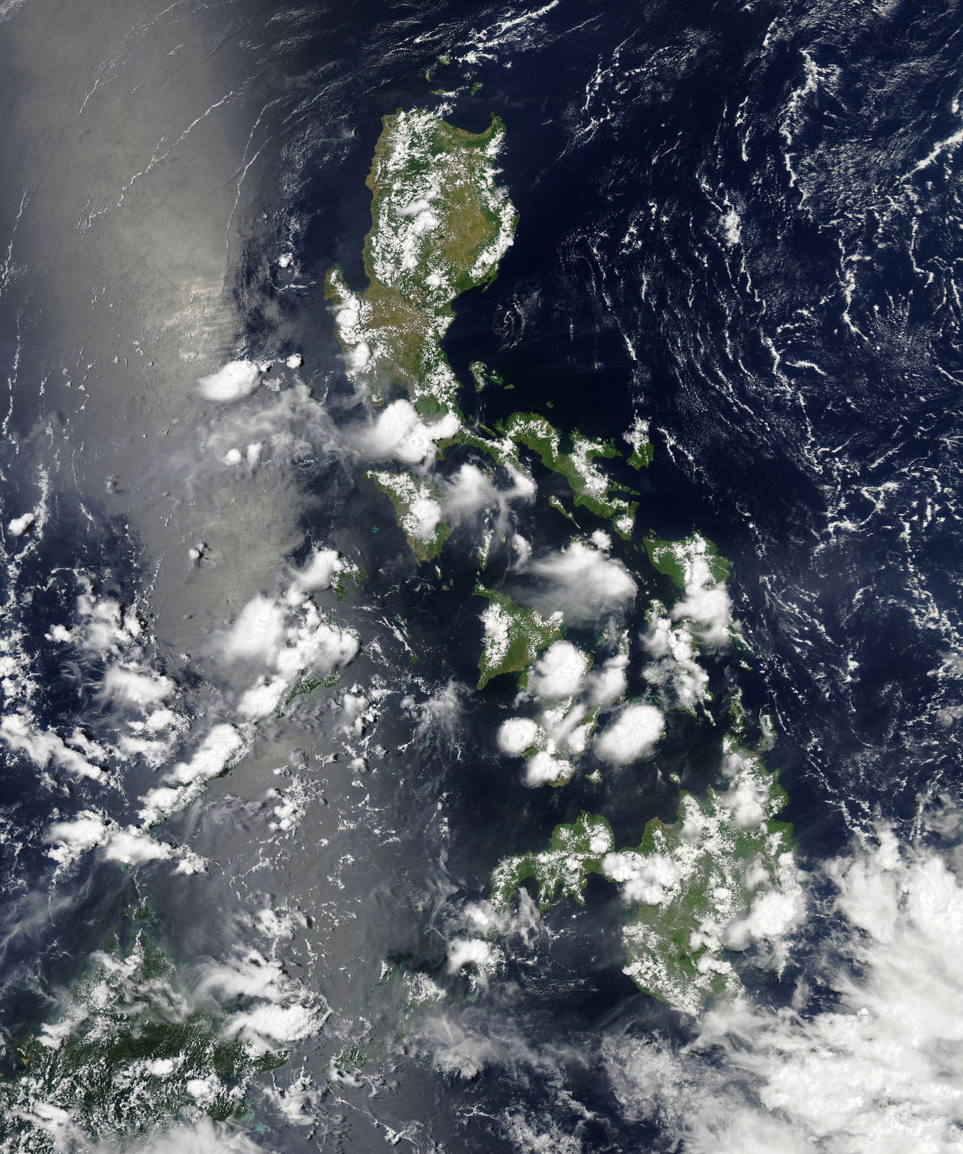 Thunderstorms over the Philippines - NASA satellite photograph