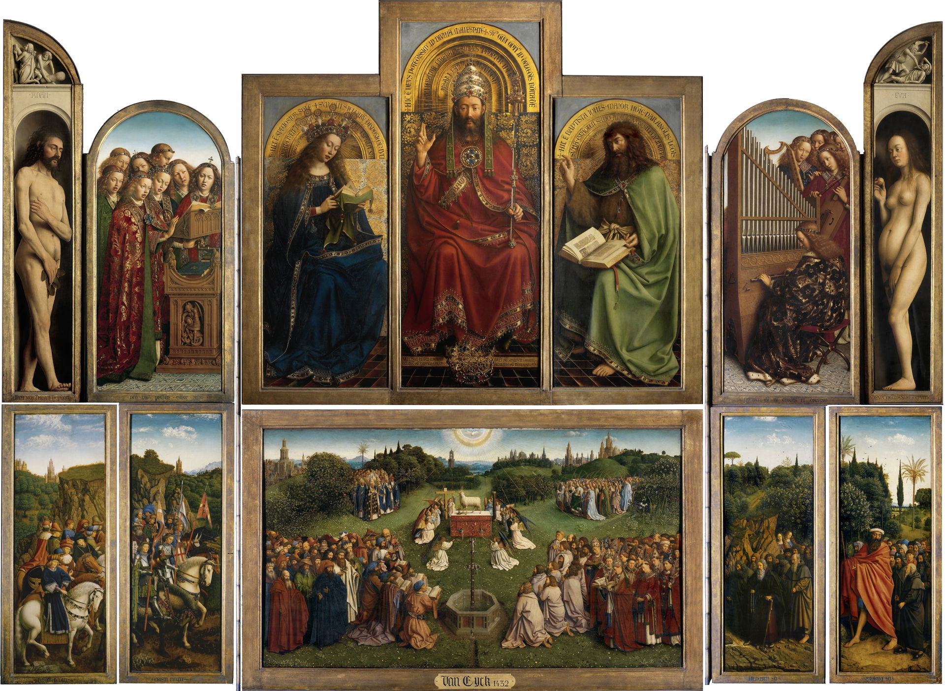 five panels below, 7 panels above