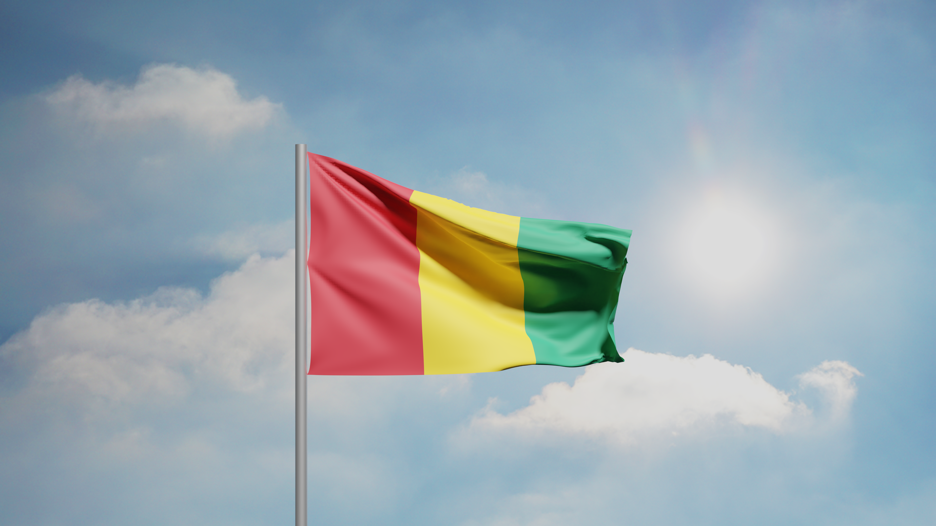 This is the flag of the Republic of Guinea, made in CGI.