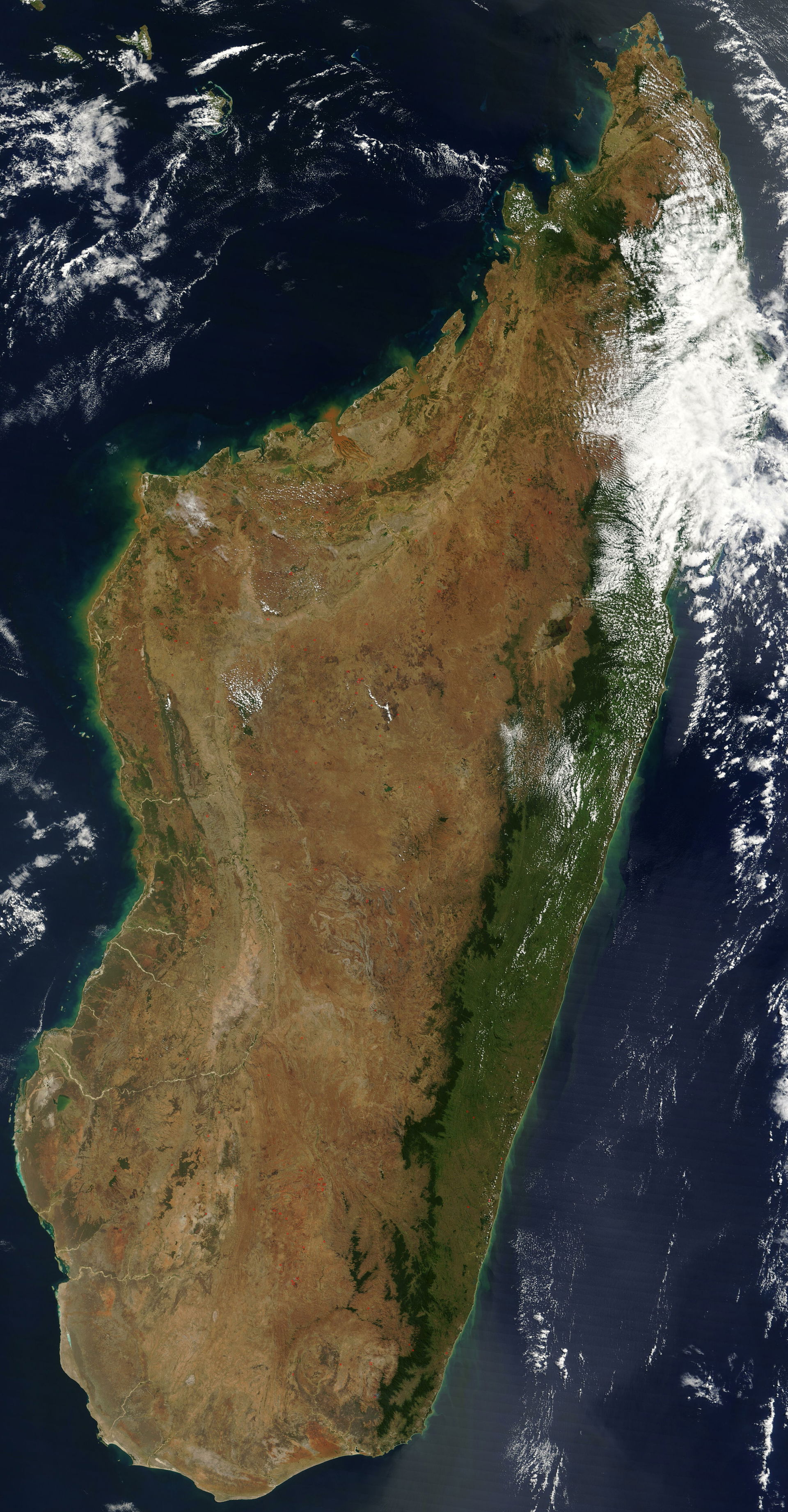 Satellite image of Madagascar in September 2003. Slightly cropp…