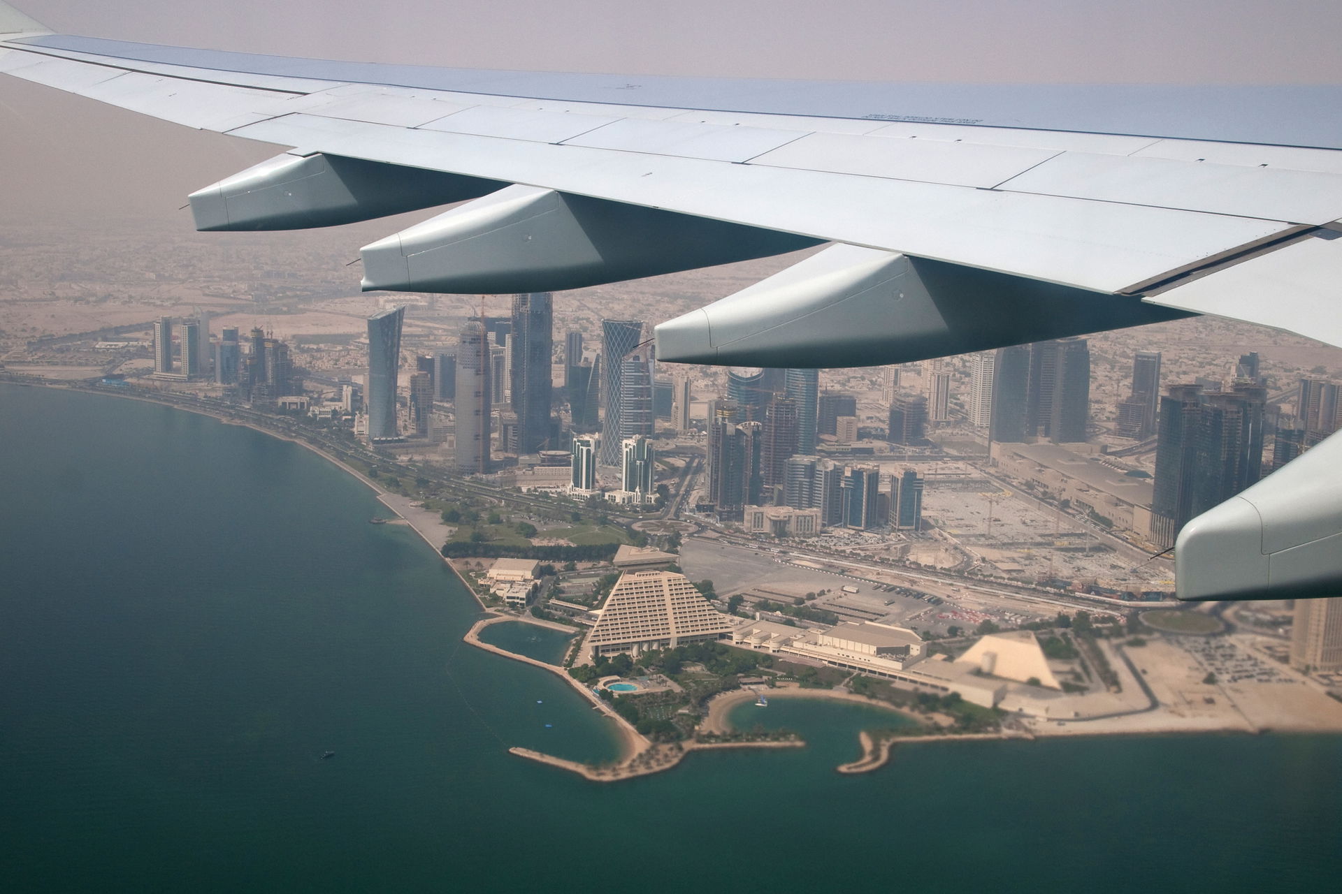 Doha, Qatar. Skyscrapers. Persian Gulf coast.