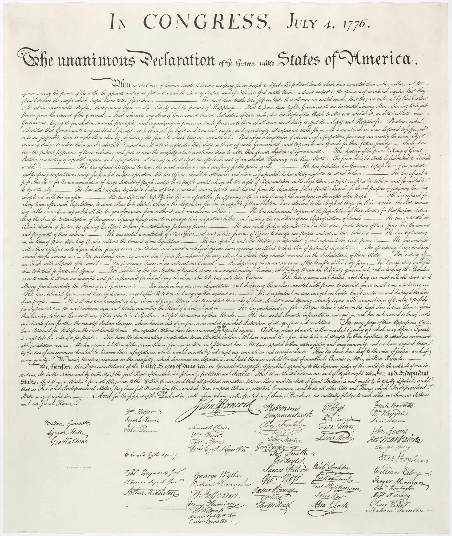 This is a high-resolution image of the United States Declaratio…