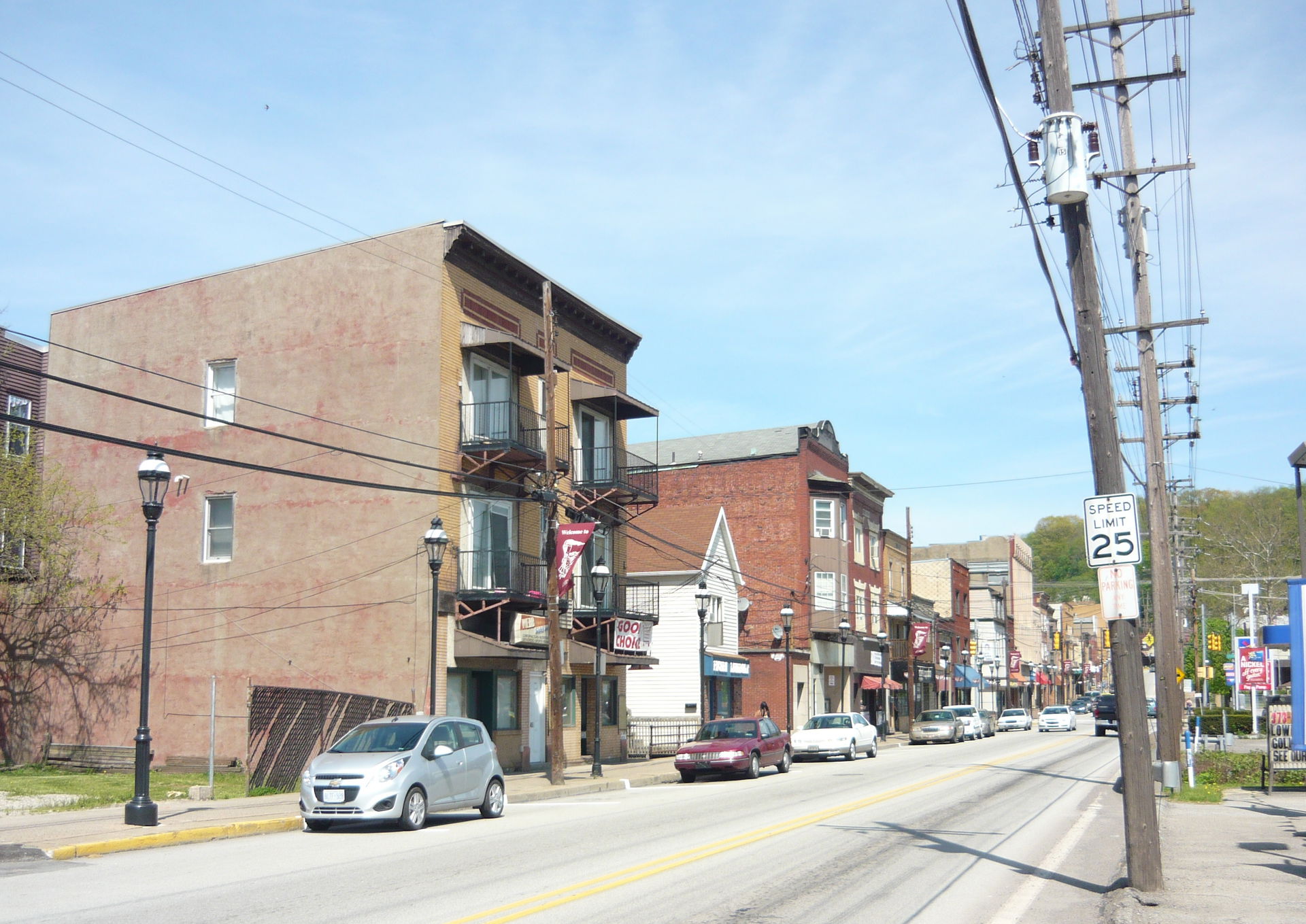 Business district of Pitcairn, Allegheny County, Pennsylvania. …