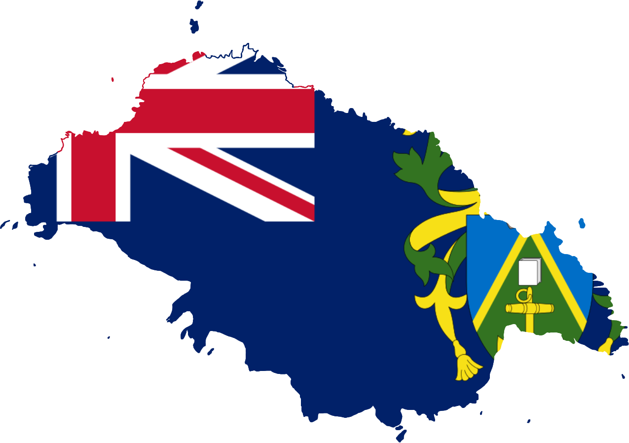 Simplified flag map of The Pitcairn Islands.