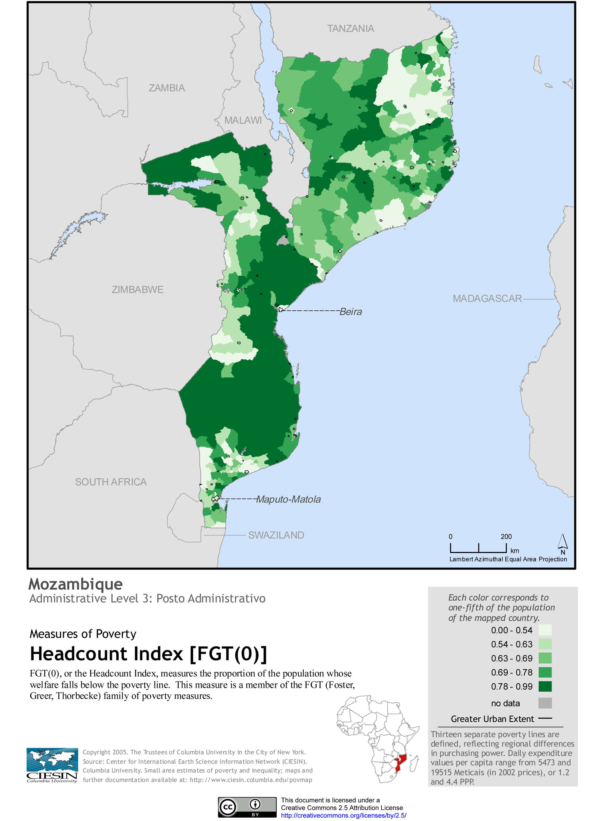 Mozambique Headcount Index