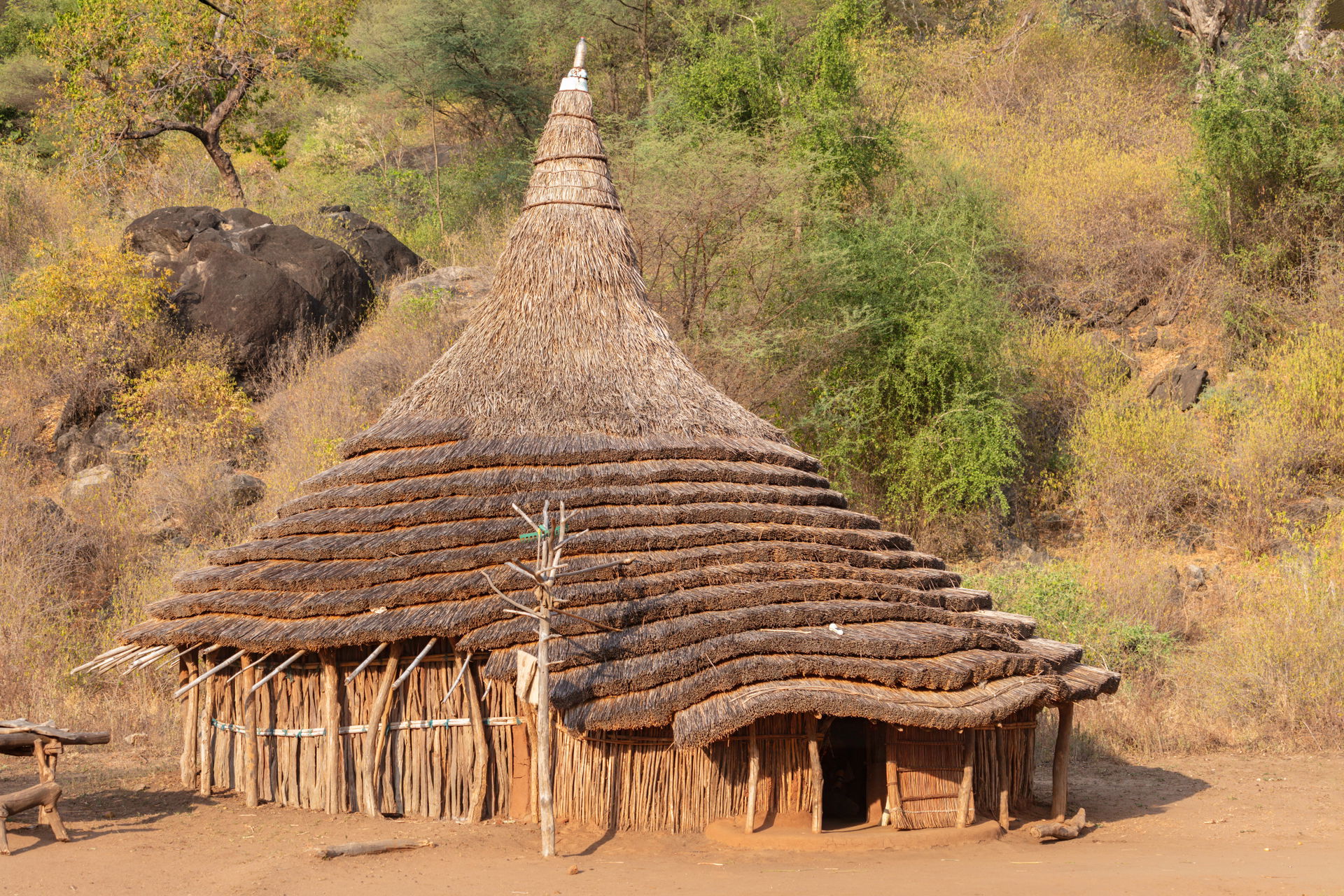 House in a remote village near the granite hills of Kimotong, S…