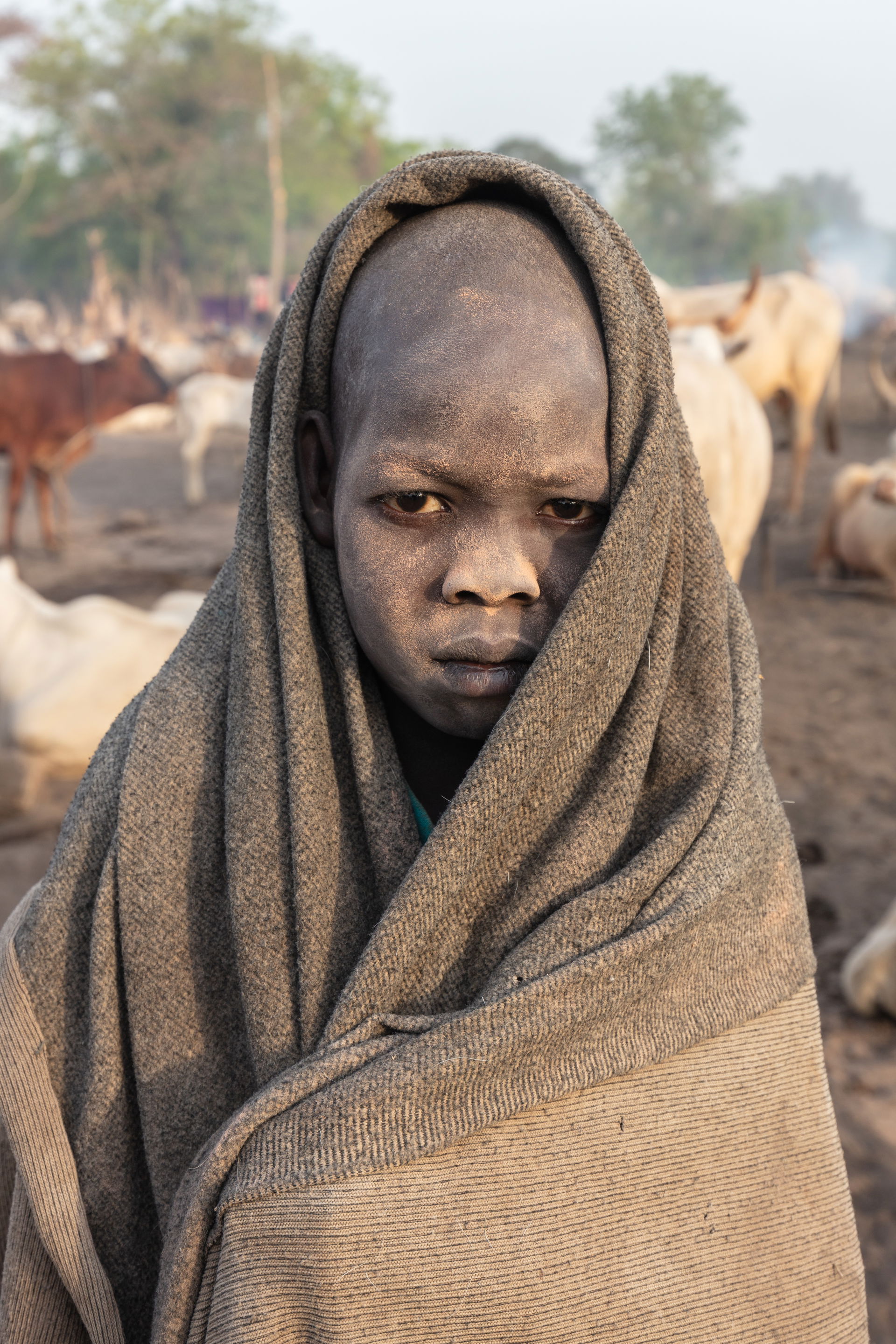 Mundari child in a cattle camp near Terekeka, South Sudan.