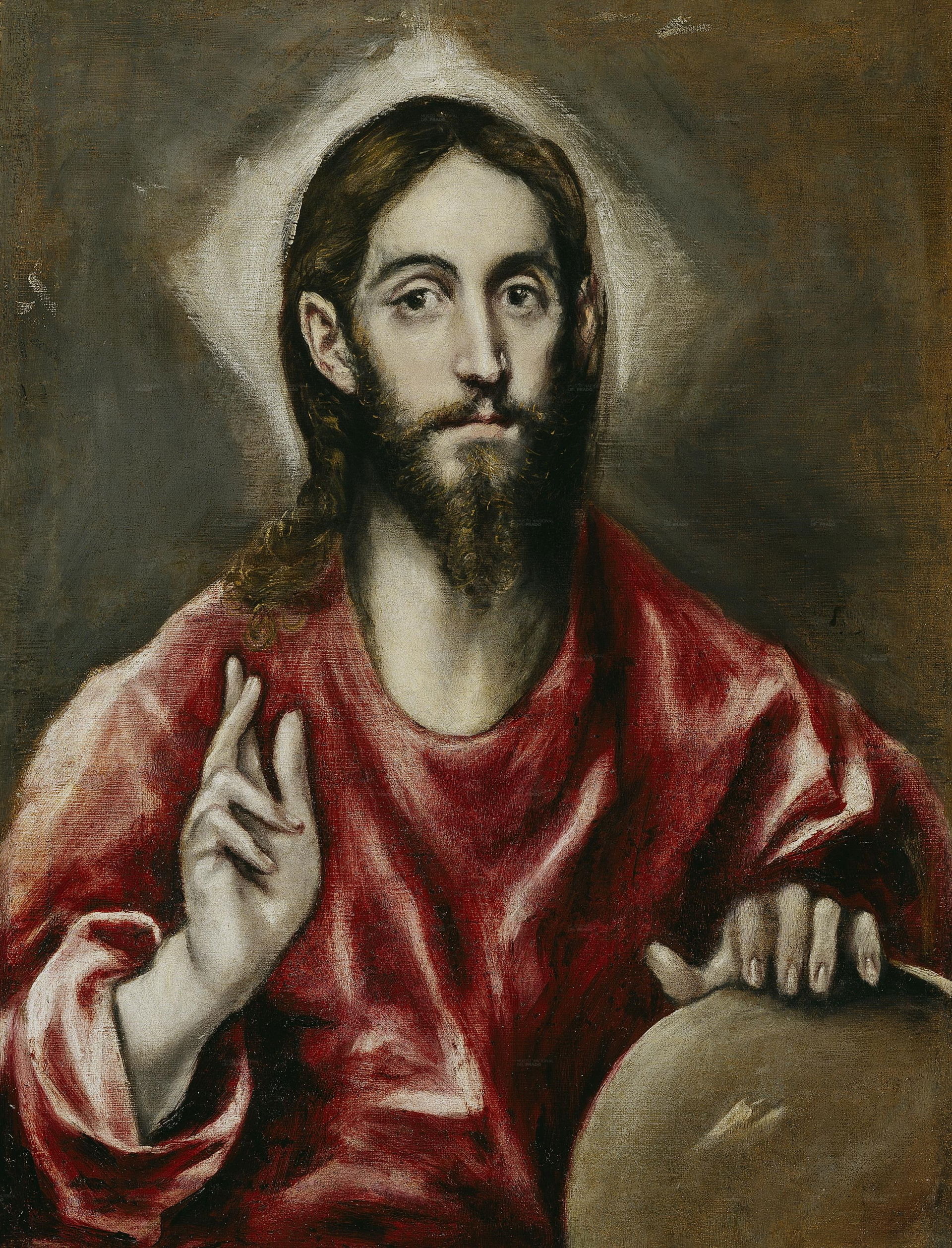 La obra representa a Jesucristo como Salvador del mundo.