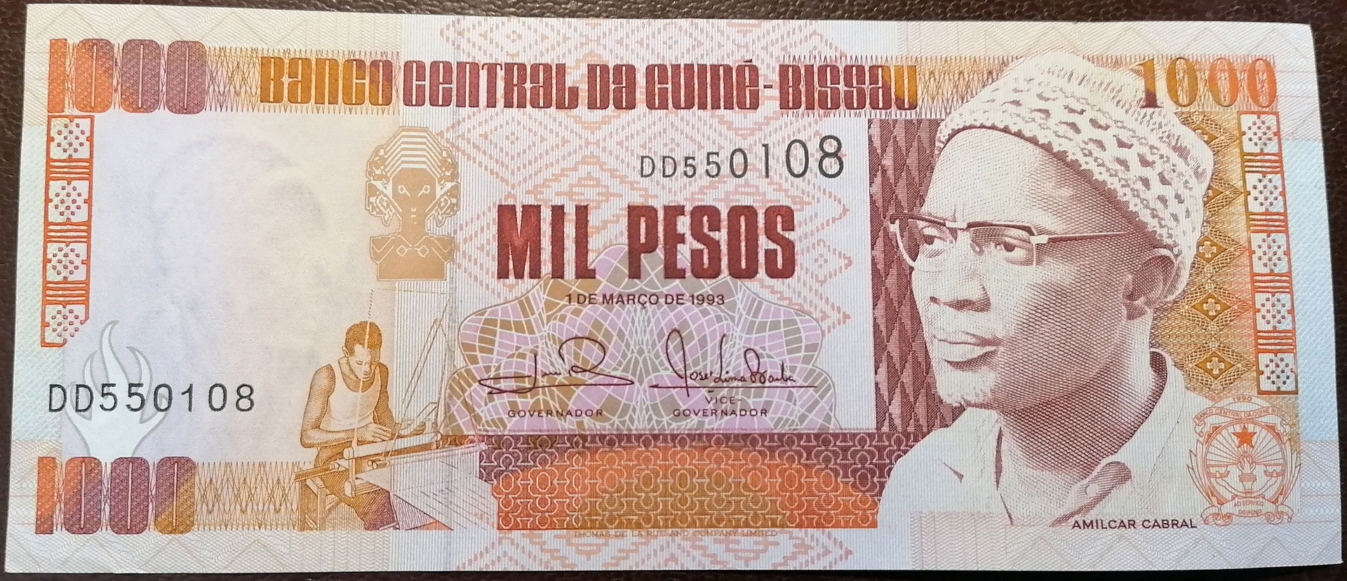 Banknote of Guinea-Bissau 1993 issue 1000 pesos
