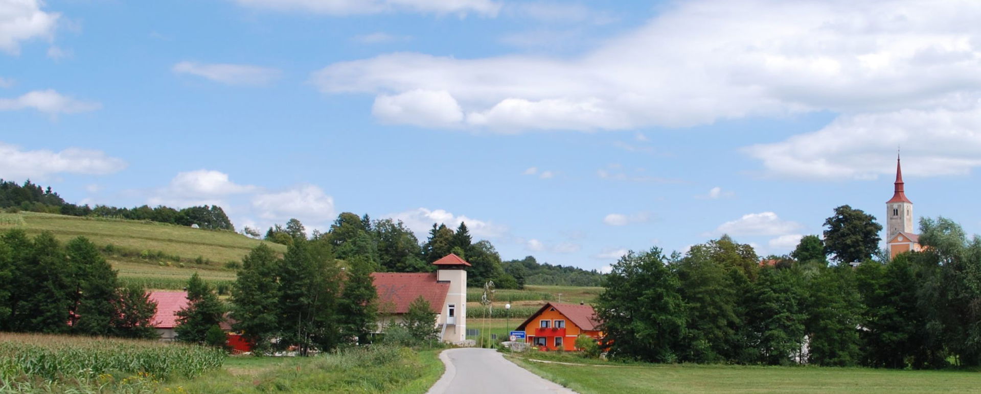Panoramic view of Hrastovica from the west.