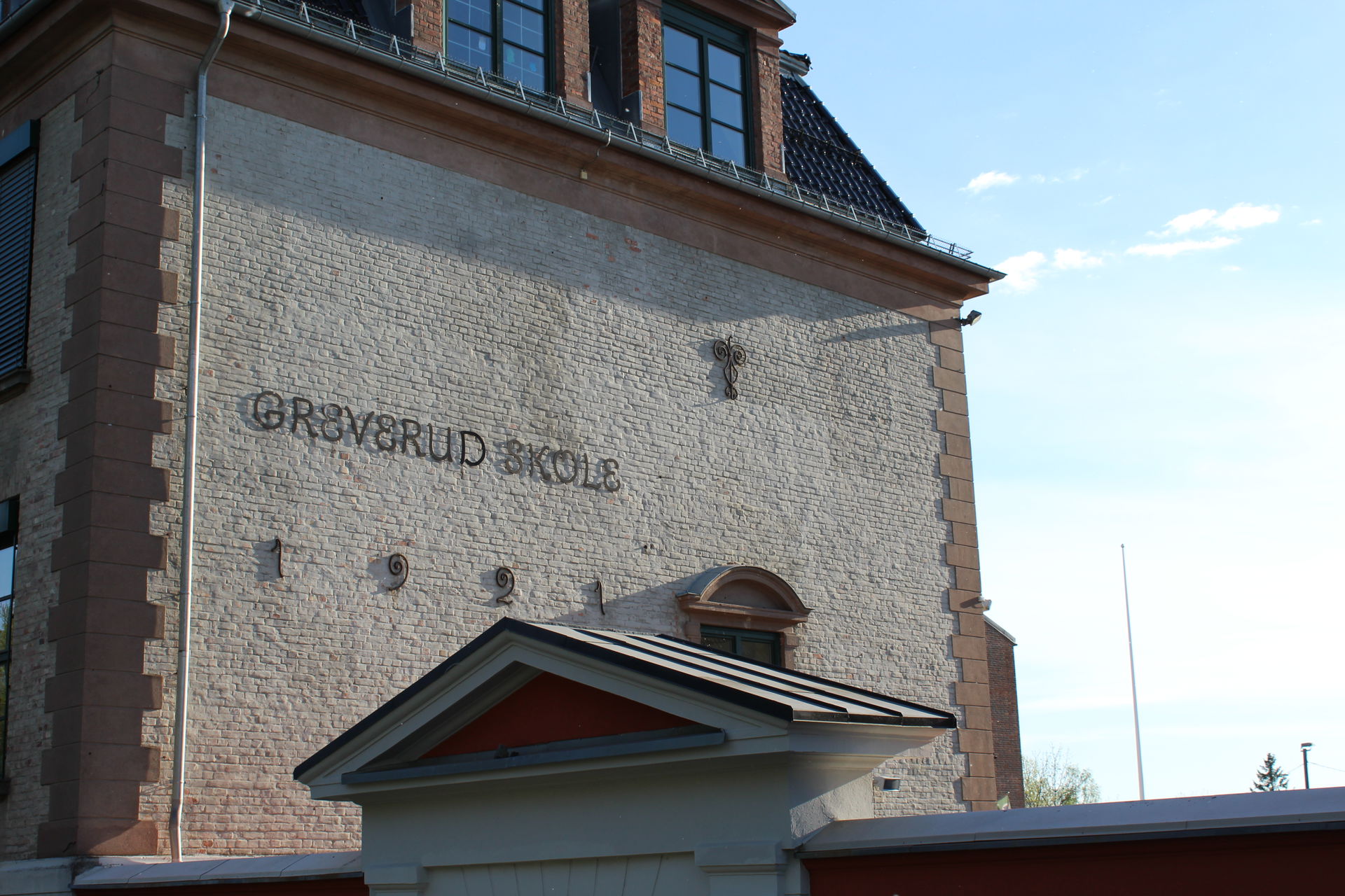Greverud skoles 1921 skilt