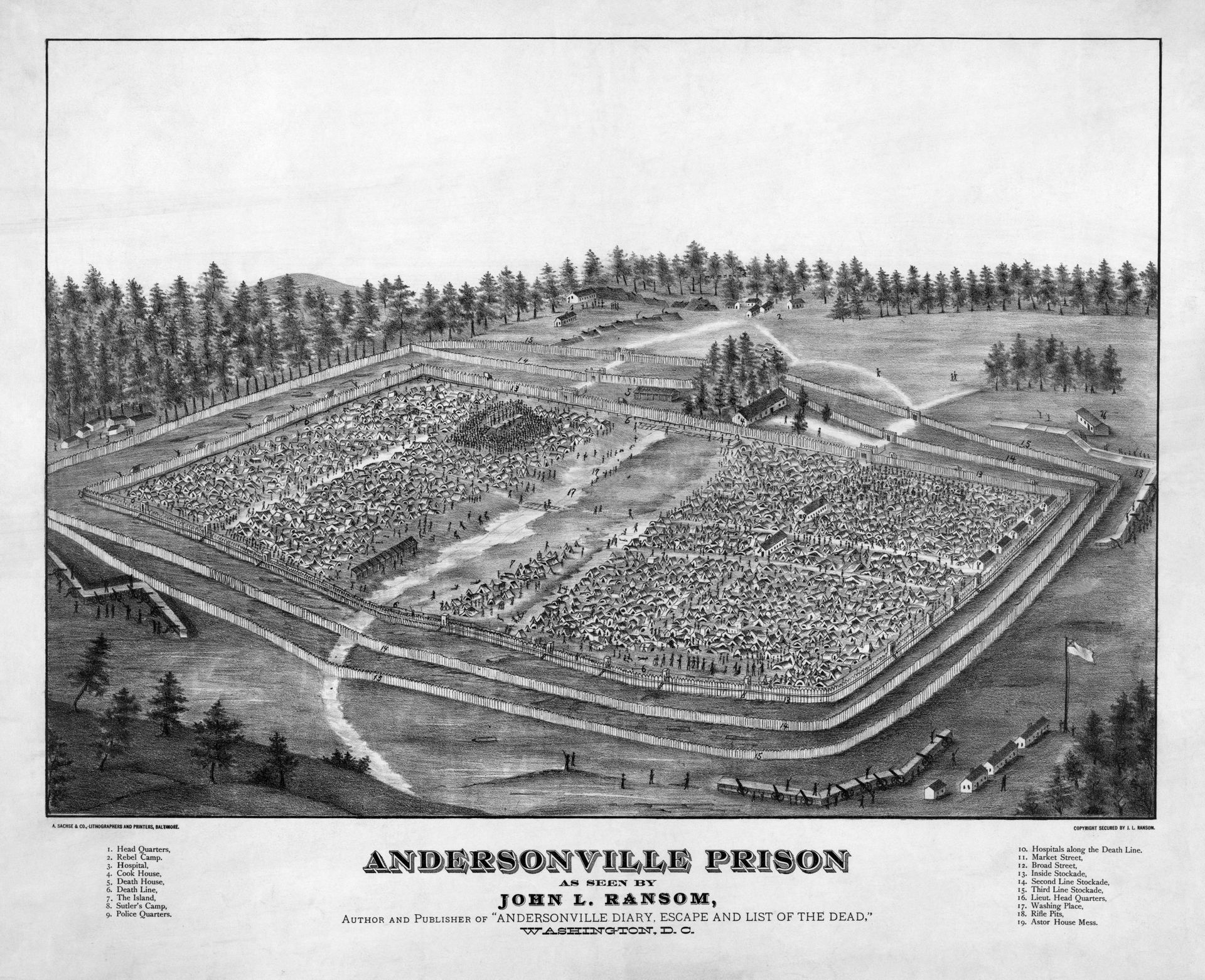 A sketch of Andersonville Prison by John L. Ransom, author of A…