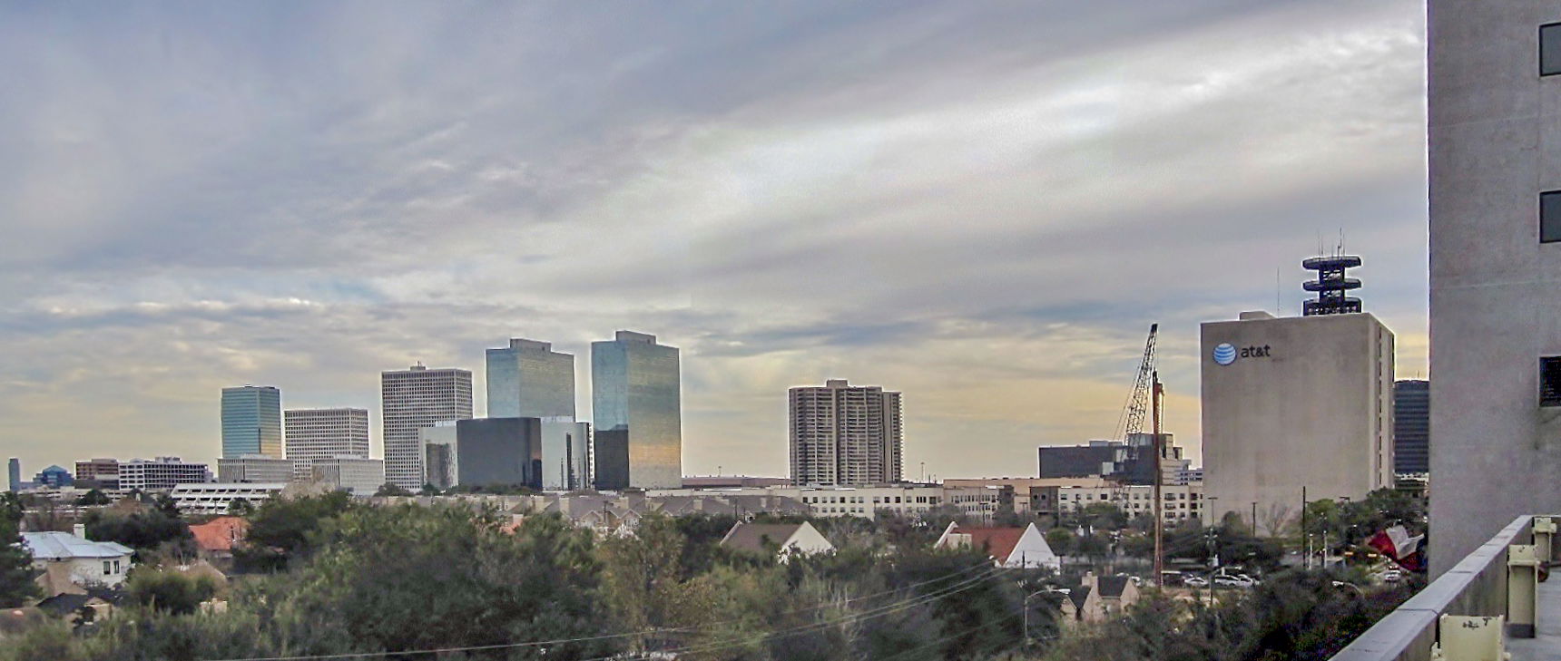 A view of Greenway Plaza from a parking garage.