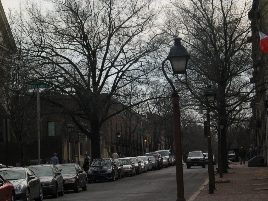 Quiet and elegant street in Society Hill, Philadelphia showing …