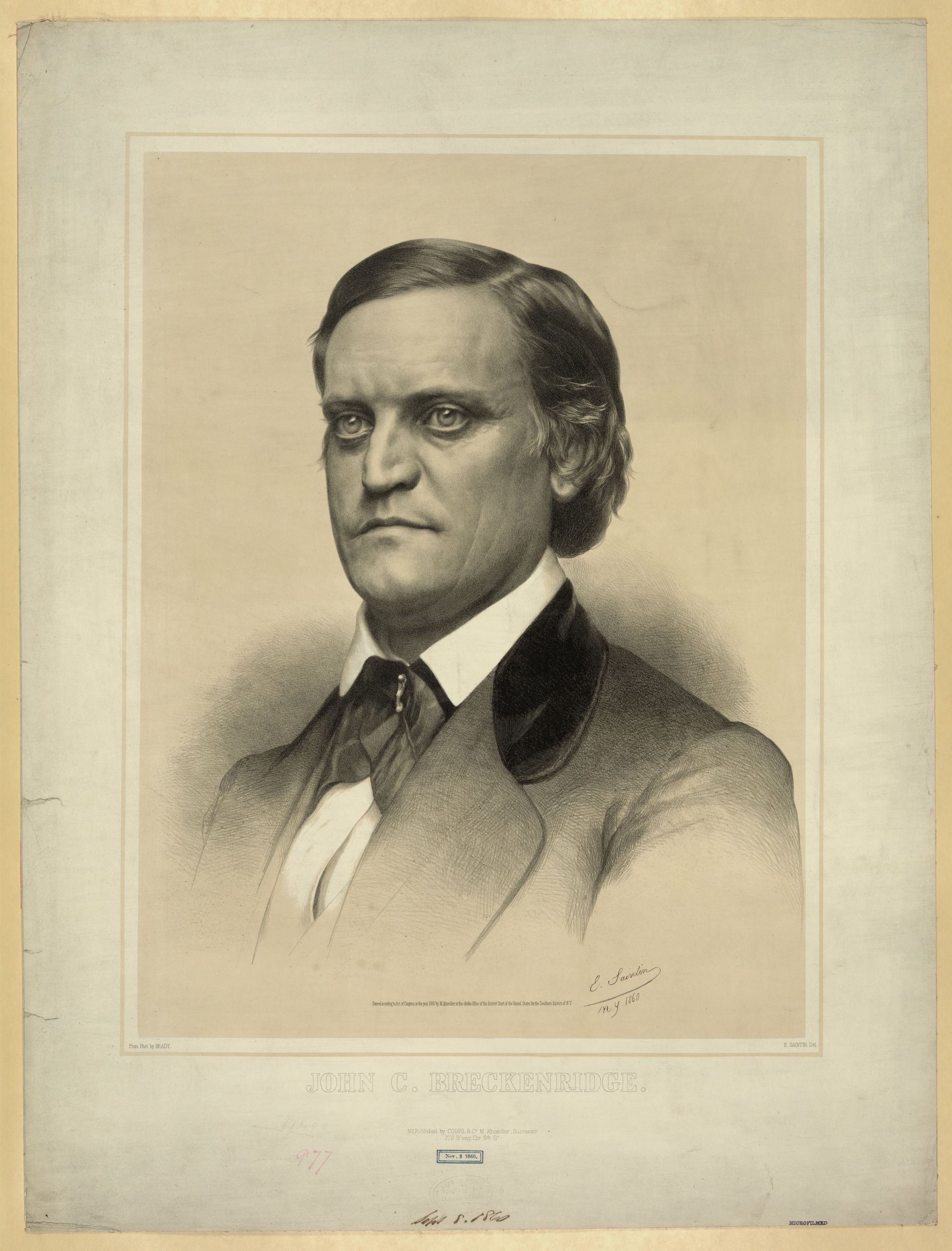 Title: John C. Breckenridge / E. Saintin, N.Y., 1860 ; from pho…