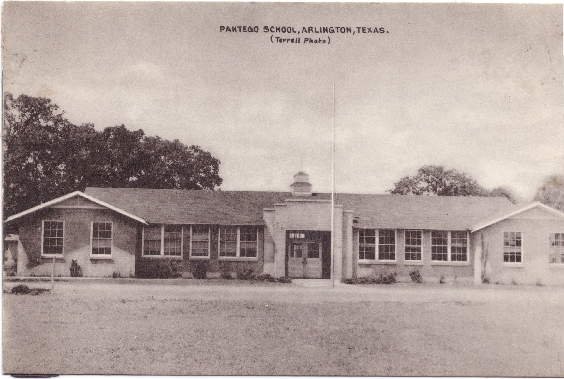 Postcard: Pantego School, Arlington, Texas. Postcard features a…