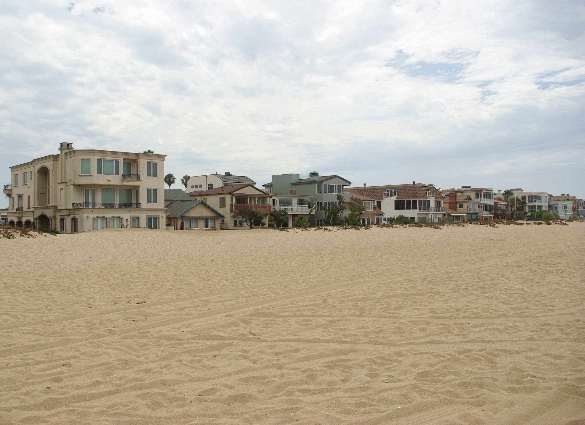 Beach houses at Sunset Beach, California