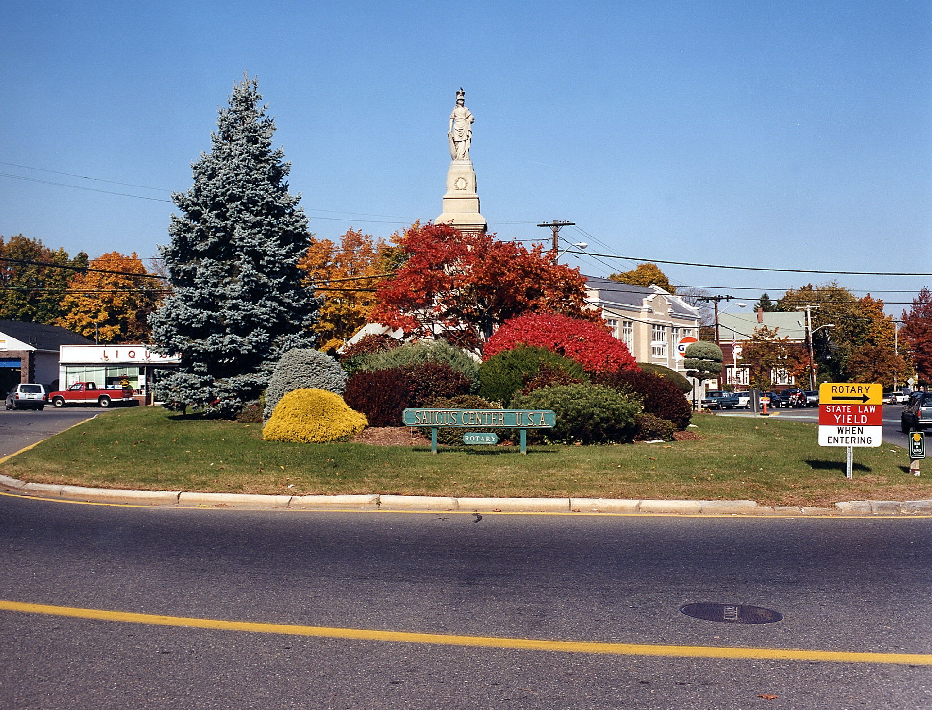 Saugus, Massachusetts USA town center rotary.