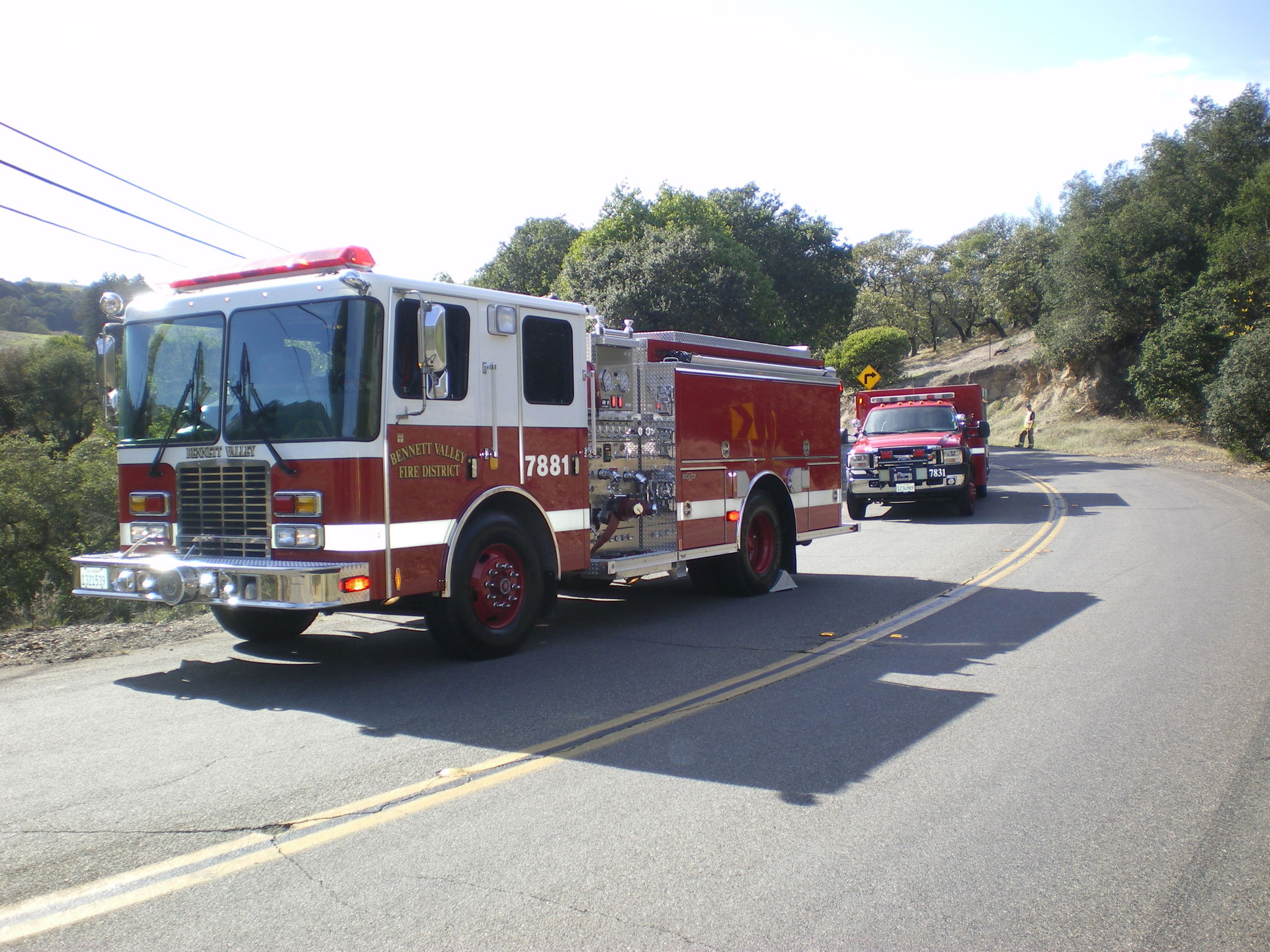 7881 &amp; 7831 at the scene of a vehicle wreck
