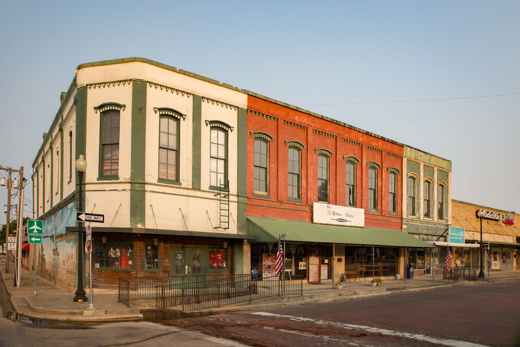 Old buildings in Clarksville town square