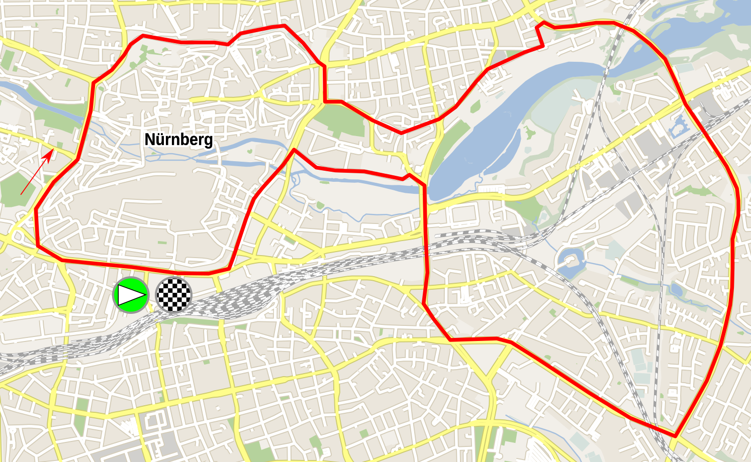 Map of Rund um die Nuernberger Altstadt 2008