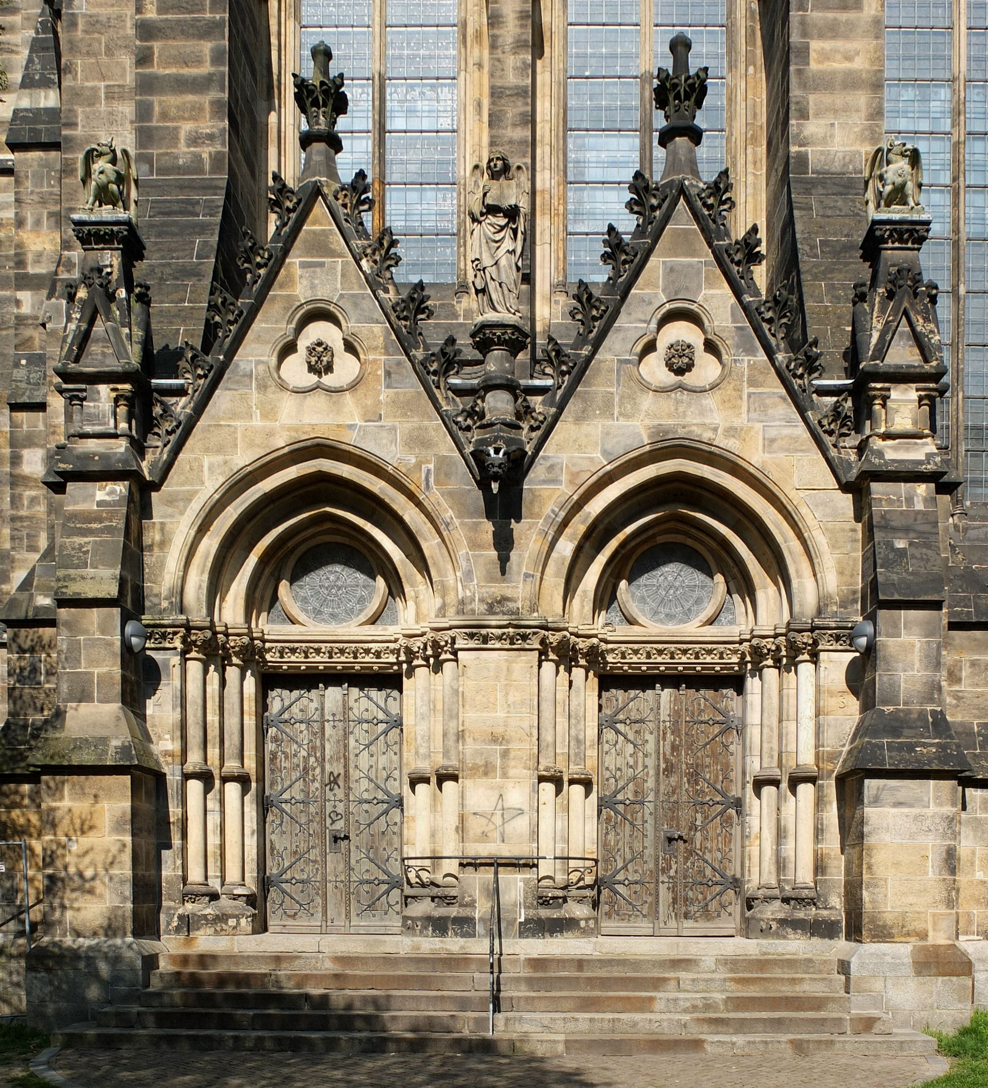 Southern side portal of "Peterskirche" in Leipzig, Germany.