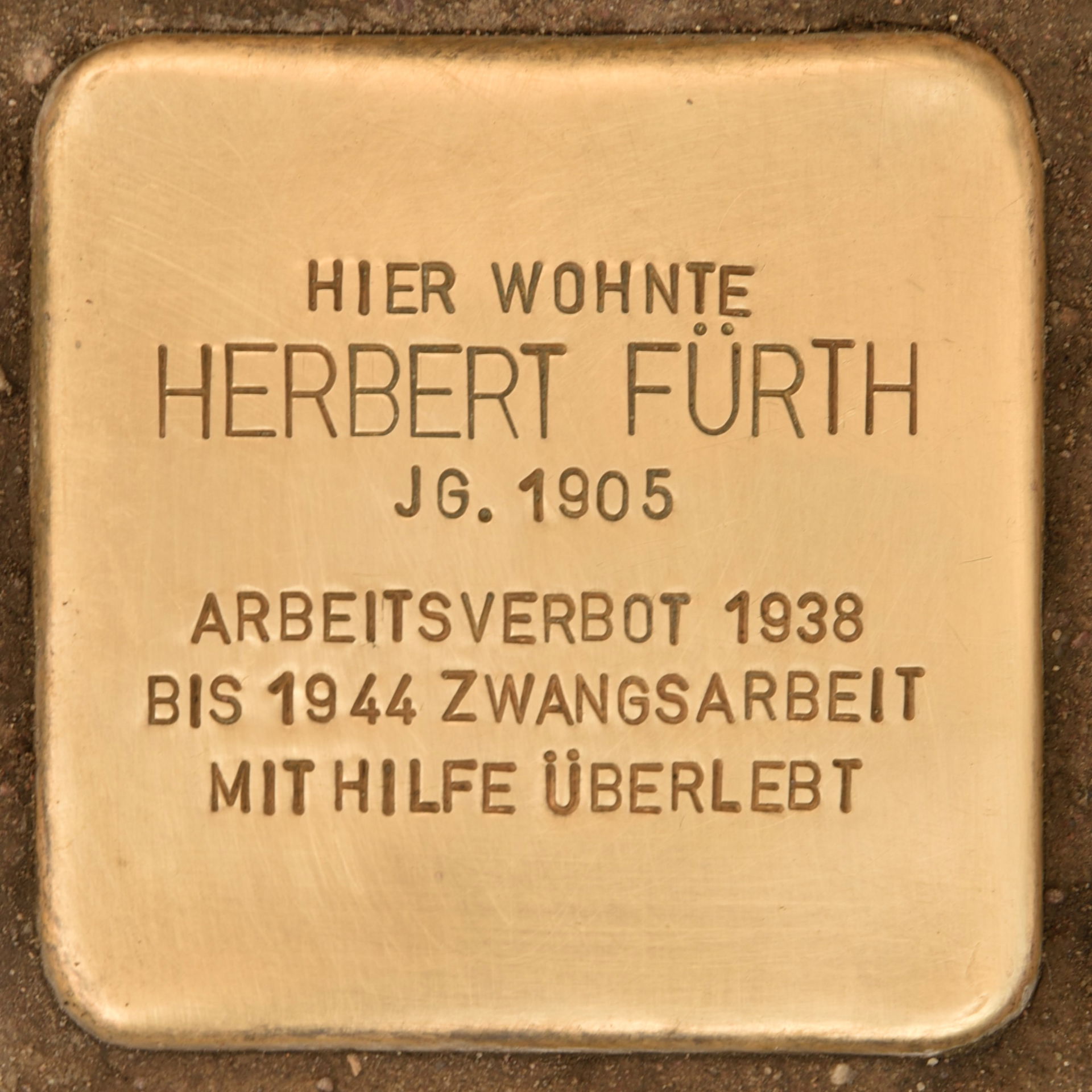 Stolperstein für Herbert Fürth