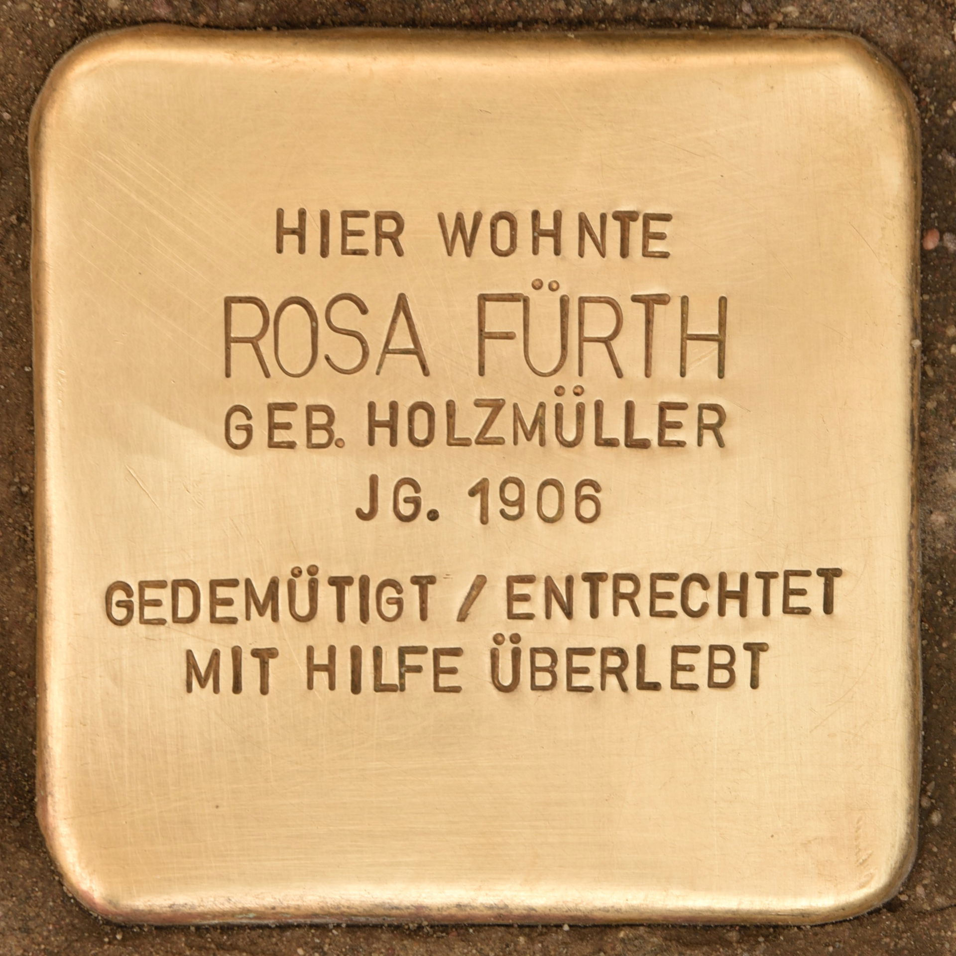 Stolperstein für Rosa Fürth
