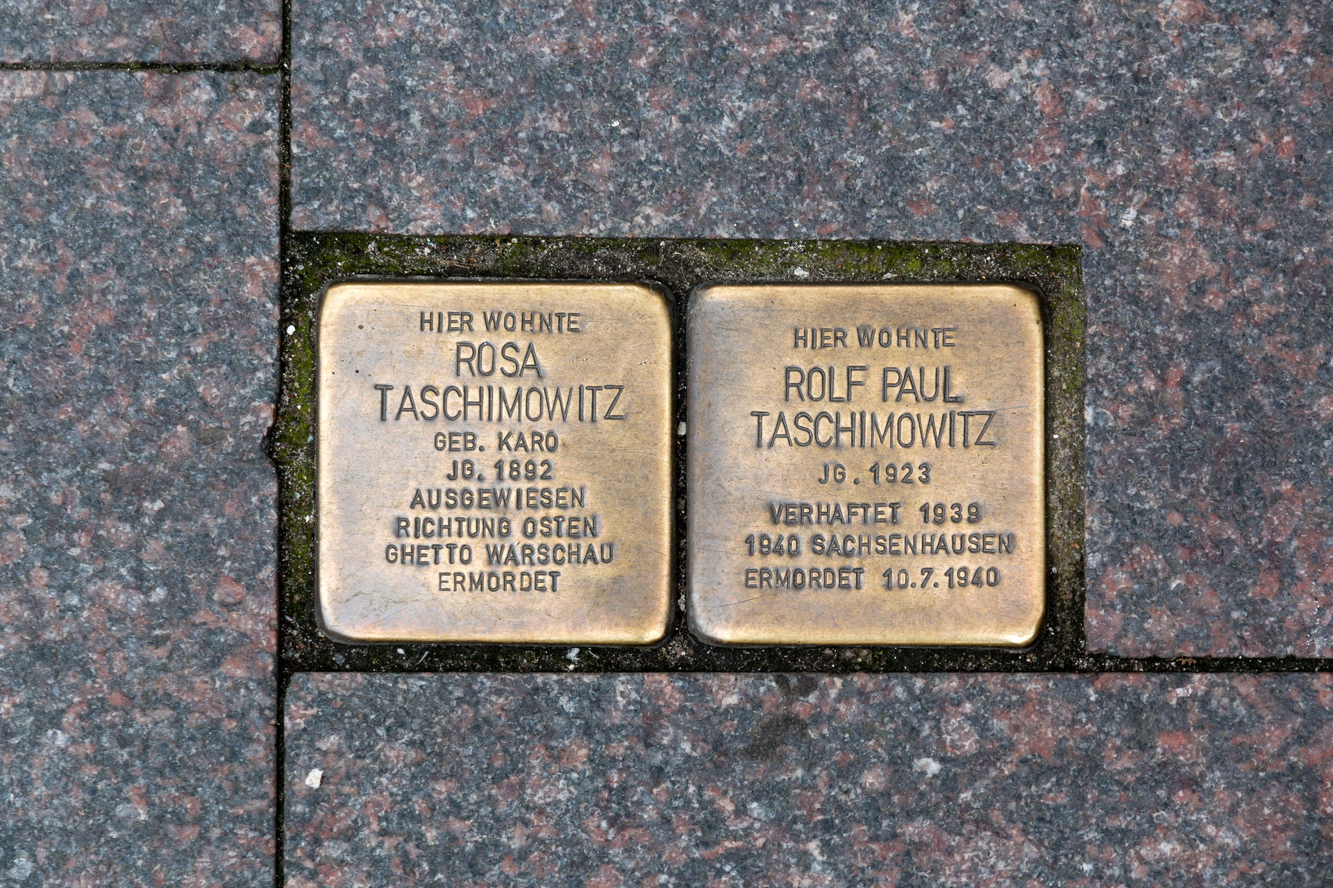 Stolpersteine “Taschimowitz” in the Königstraße, Lübeck, Schles…