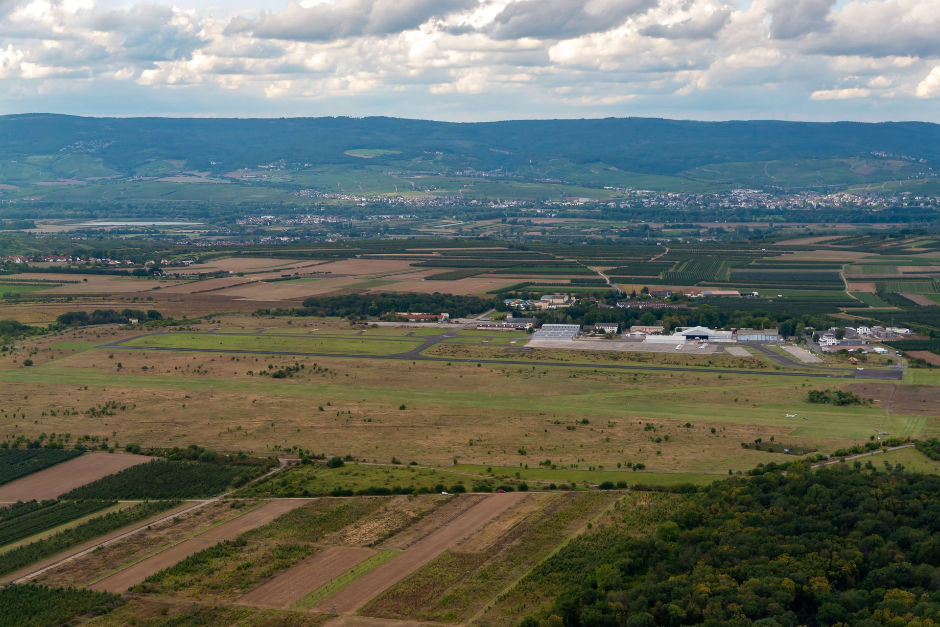 Aerial view of Mainz-Finthen airfield from the South